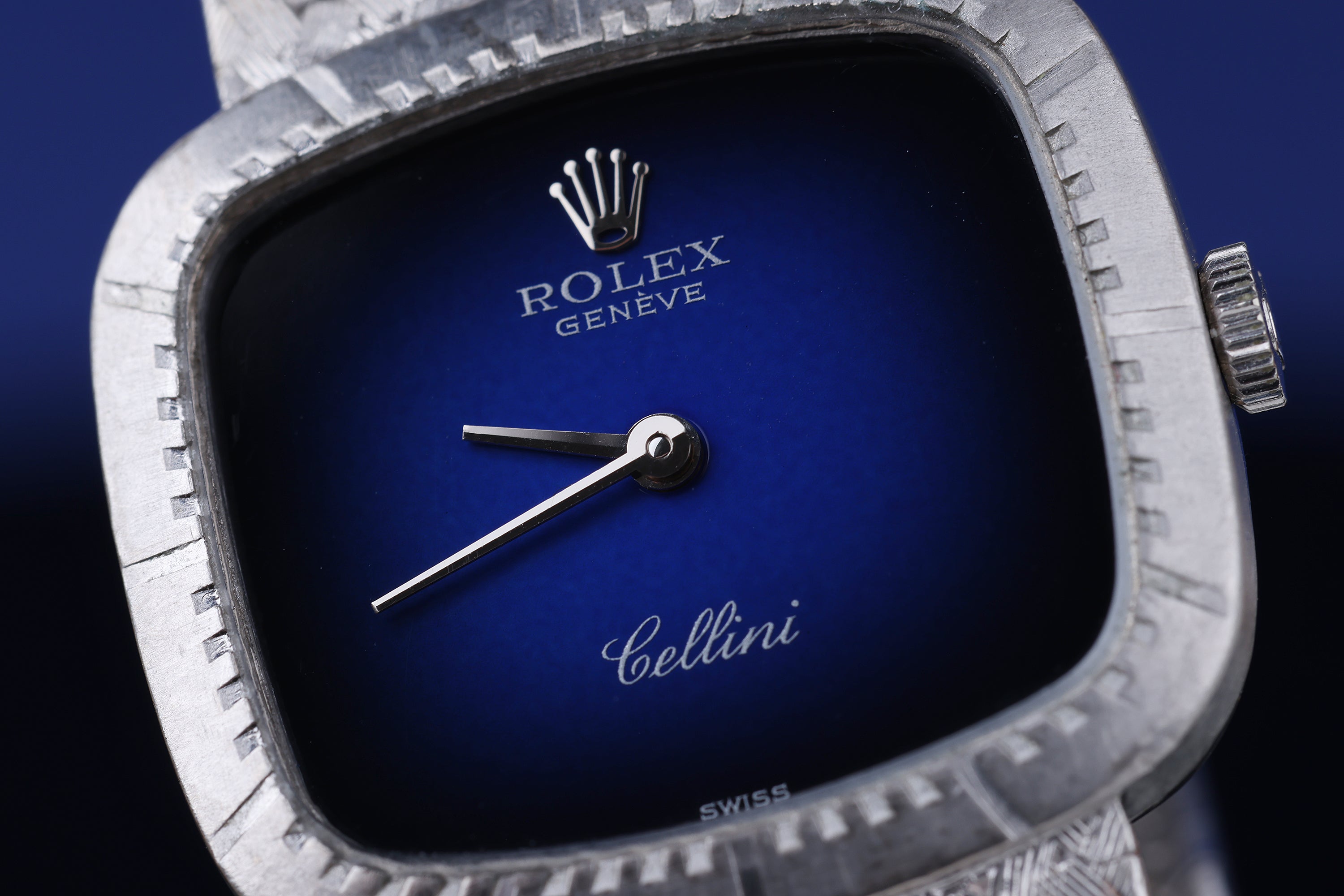 Rolex Cellini Ladies | REF. 4072 | Blue Vignette Dial | 18k White Gold | 24mm