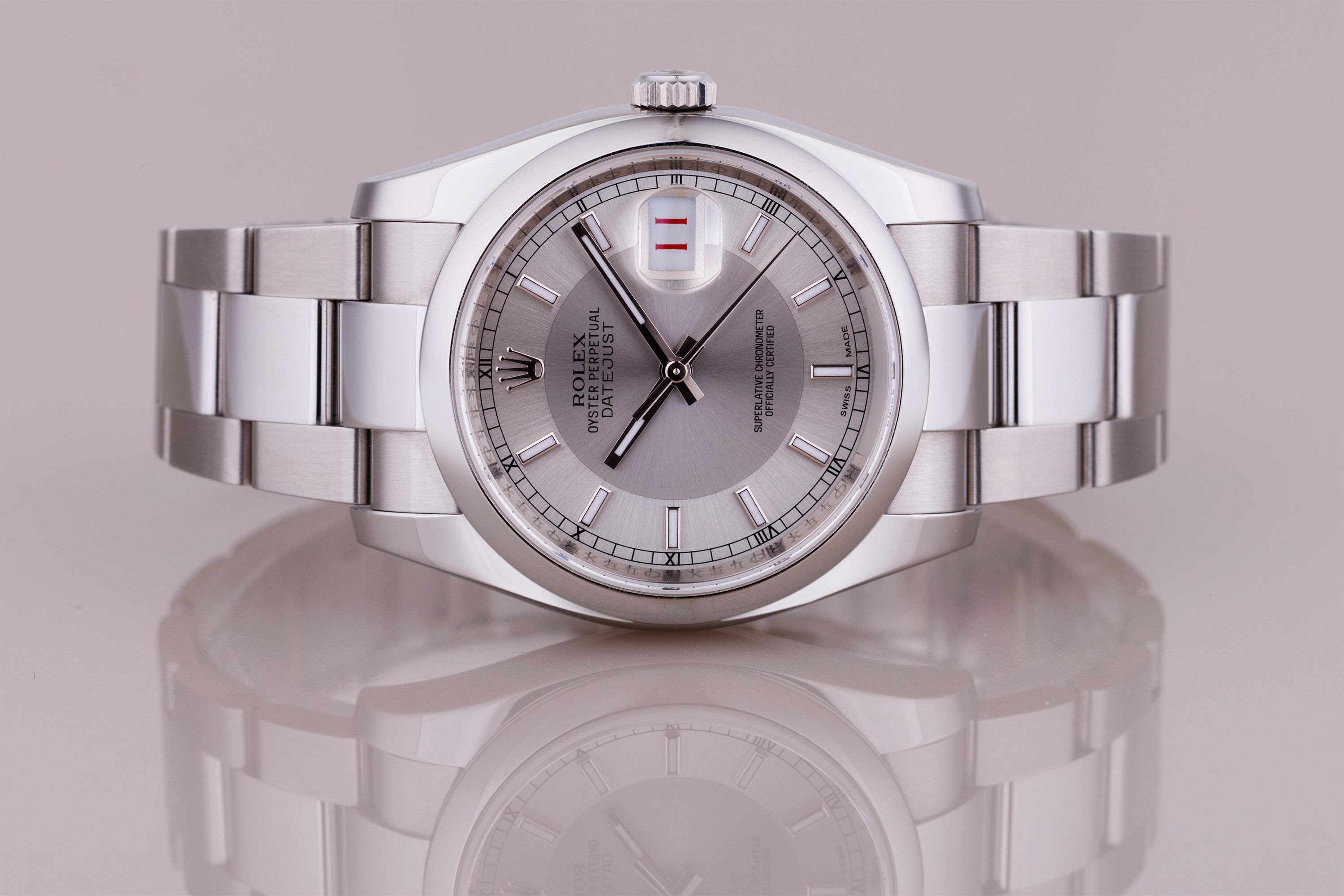 Rolex DateJust 36 | REF. 116200 | Silver Dial | Stainless Steel | Roulette Date Wheel | 2010s