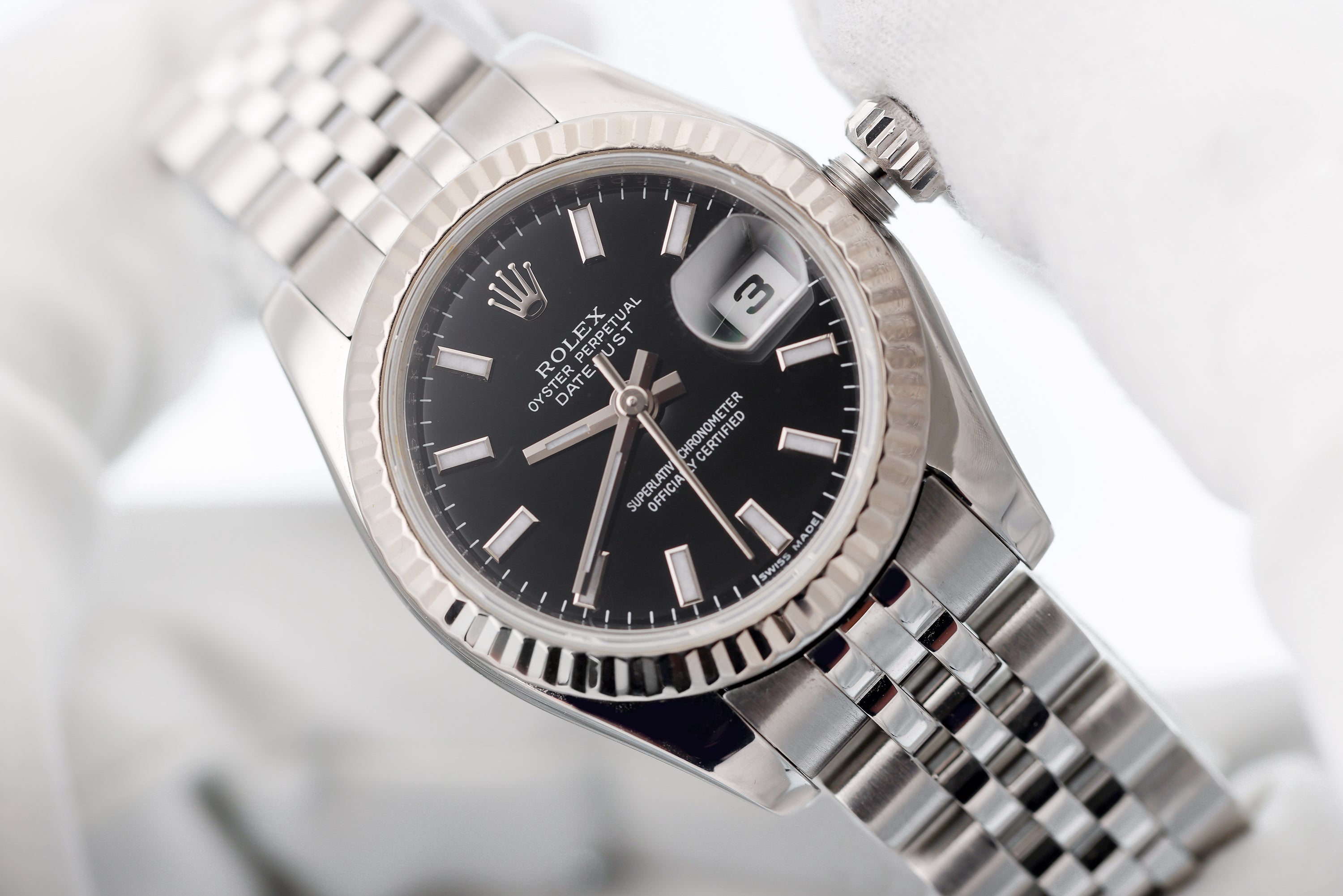 Rolex Lady DateJust | 26mm | REF. 179174 | Black Dial | Stainless Steel & 18k White Gold | Box & Papers | 2008