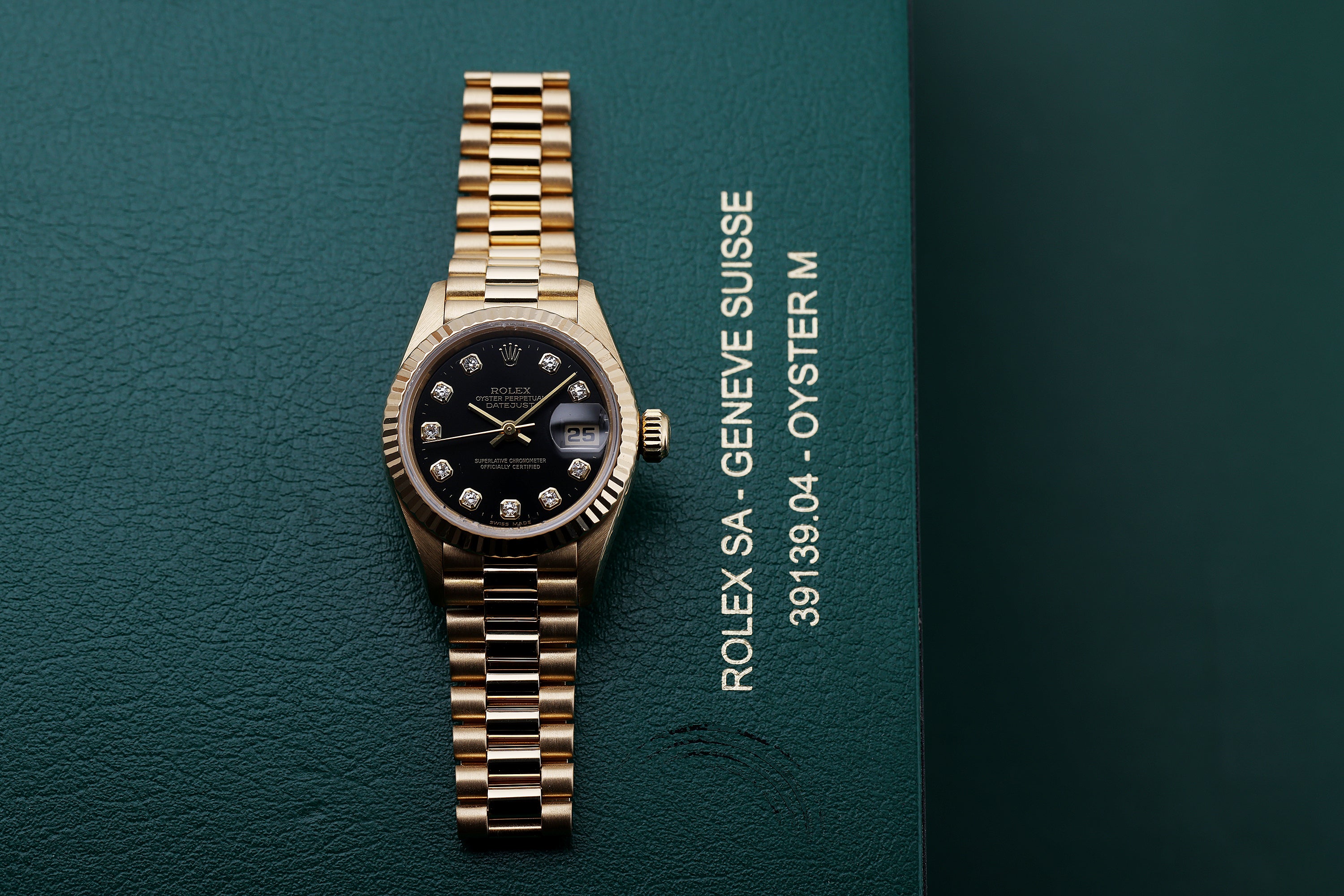 Rolex Lady DateJust | REF. 69178 | Black Diamond Dial | 26mm | 18k Yellow Gold | Box & Papers | 1996