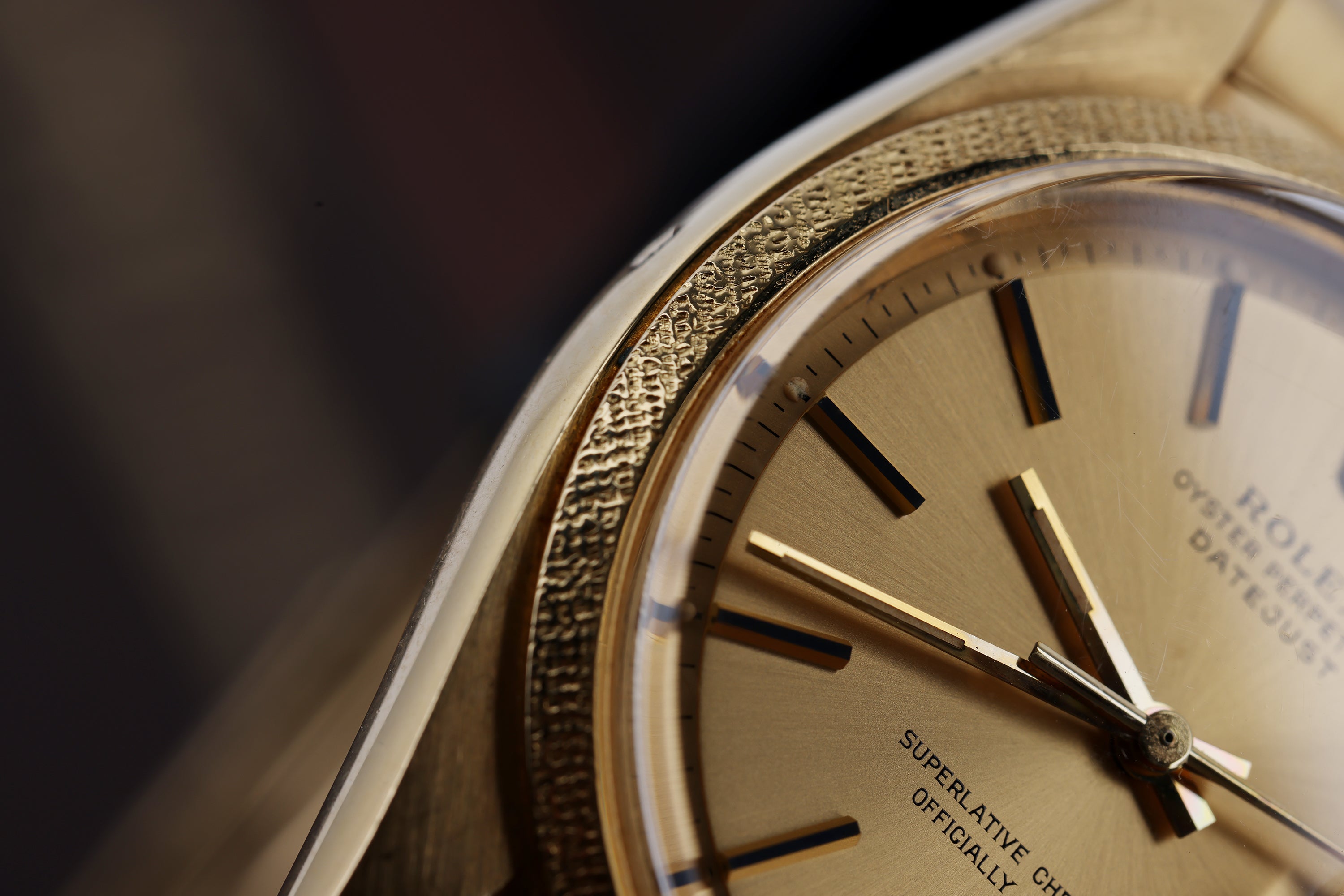 Rare Rolex DateJust Morellis Finish | REF. 1611 | Gold Dial | 18k Yellow Gold | 1977
