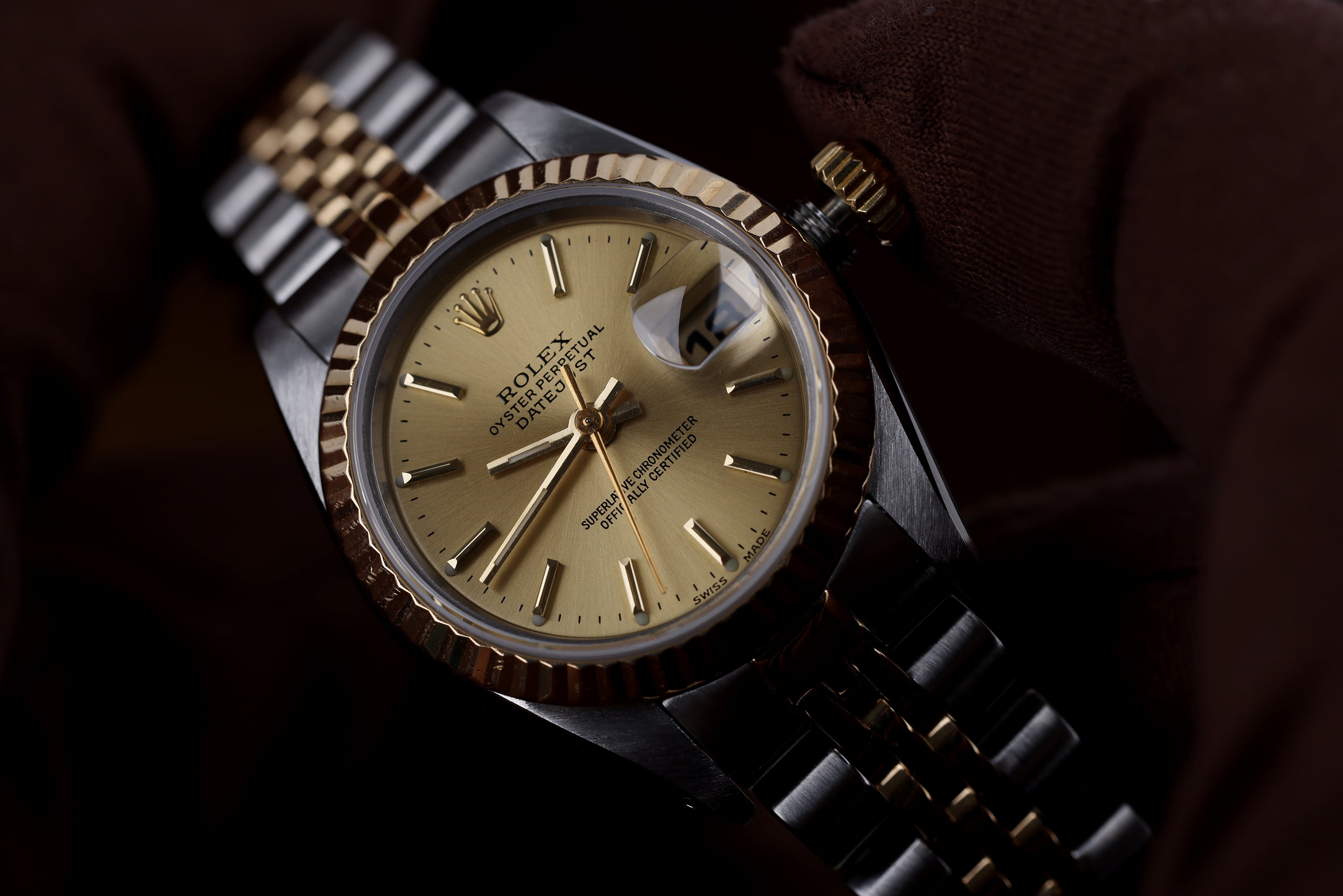 Rolex Lady DateJust 26mm | REF. 69173 | Stainless Steel & 18k Yellow Gold | Gold Dial | 1989