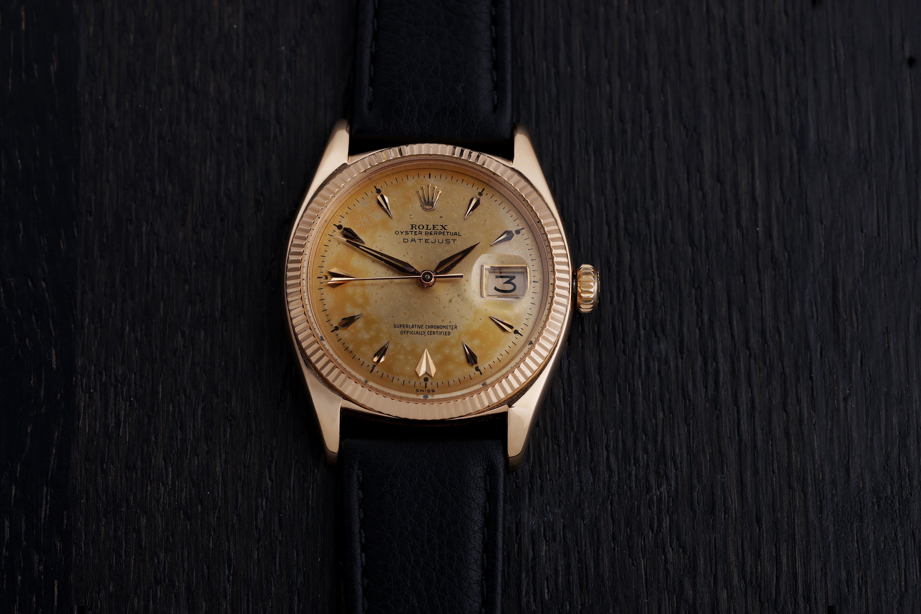 Rolex DateJust | REF. 6605 | Gold Dial | 36mm | 18k Rose Gold | 1959