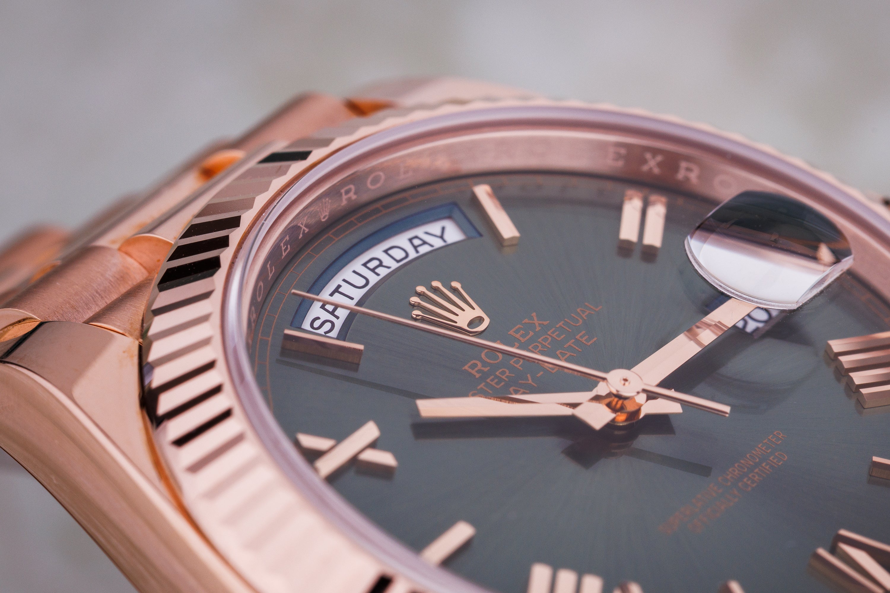Unworn Rolex Day-Date | REF. 228235 | Olive Green Dial | 18k Rose Gold | 40mm | Box & Papers | 2022