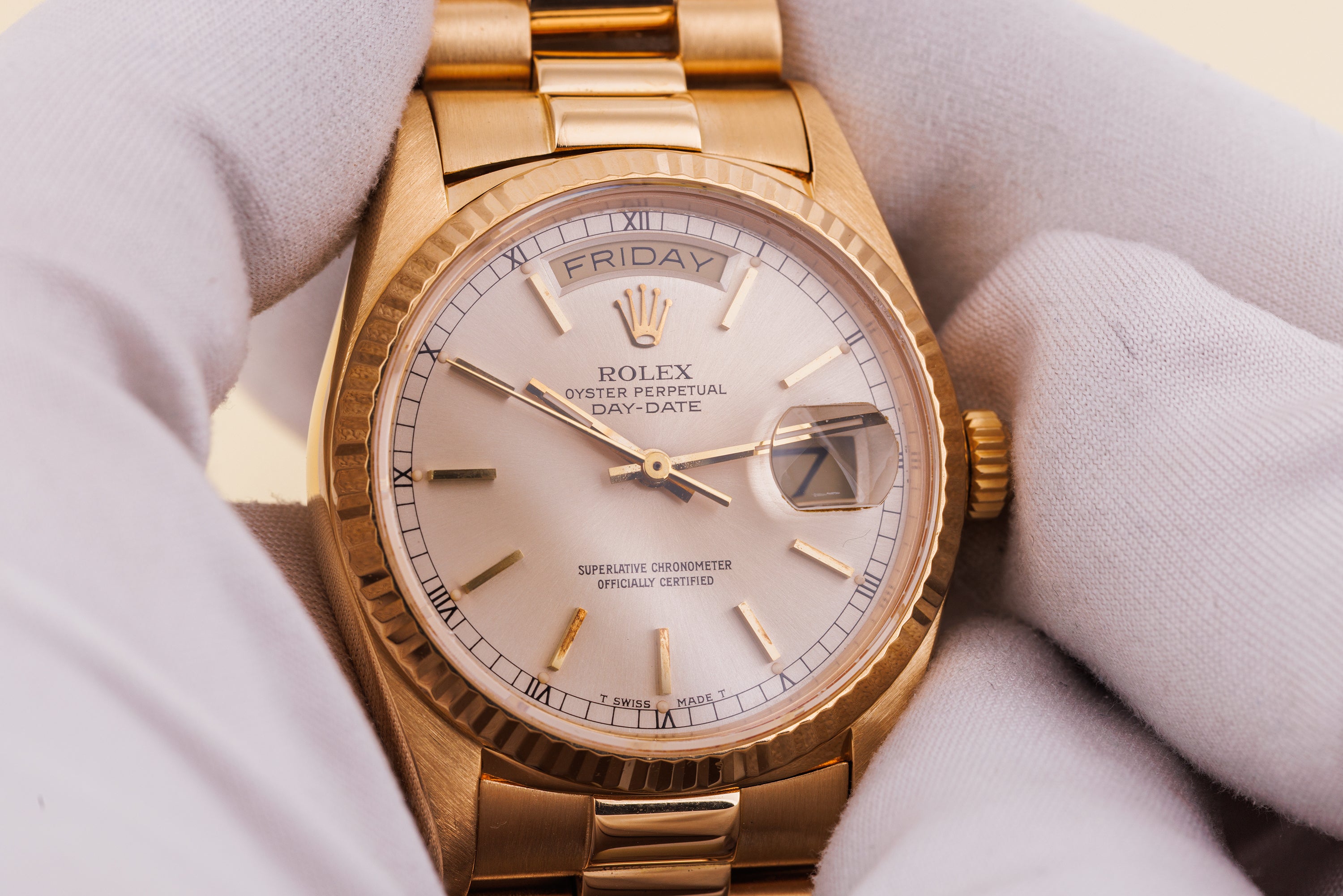 Rolex Day-Date | REF. 18038 | Silver Dial | 18k Yellow Gold | 1987