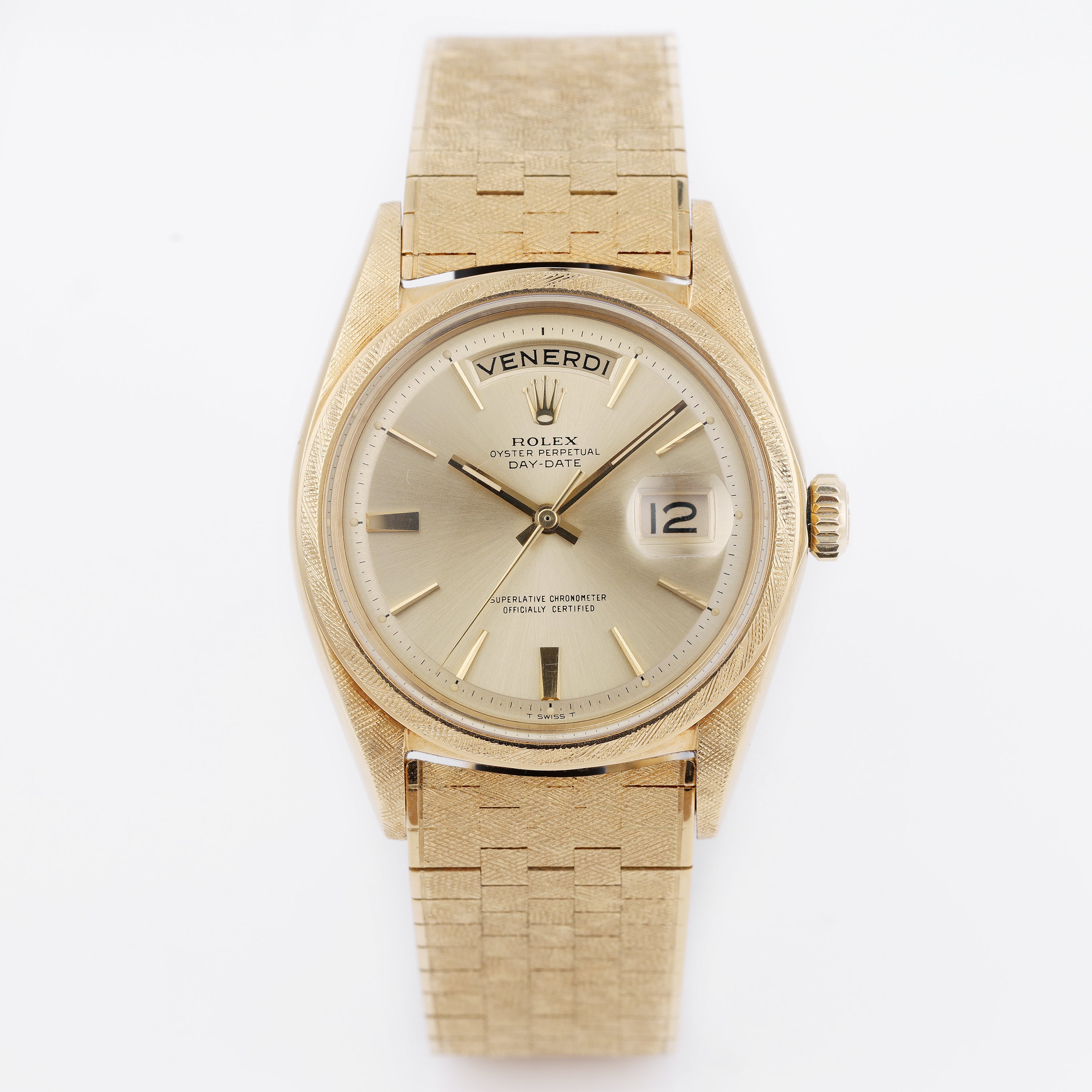 Rare Rolex Day-Date Florentine Finish | REF. 1806 | Gold Dial | 18k Yellow Gold | 1967