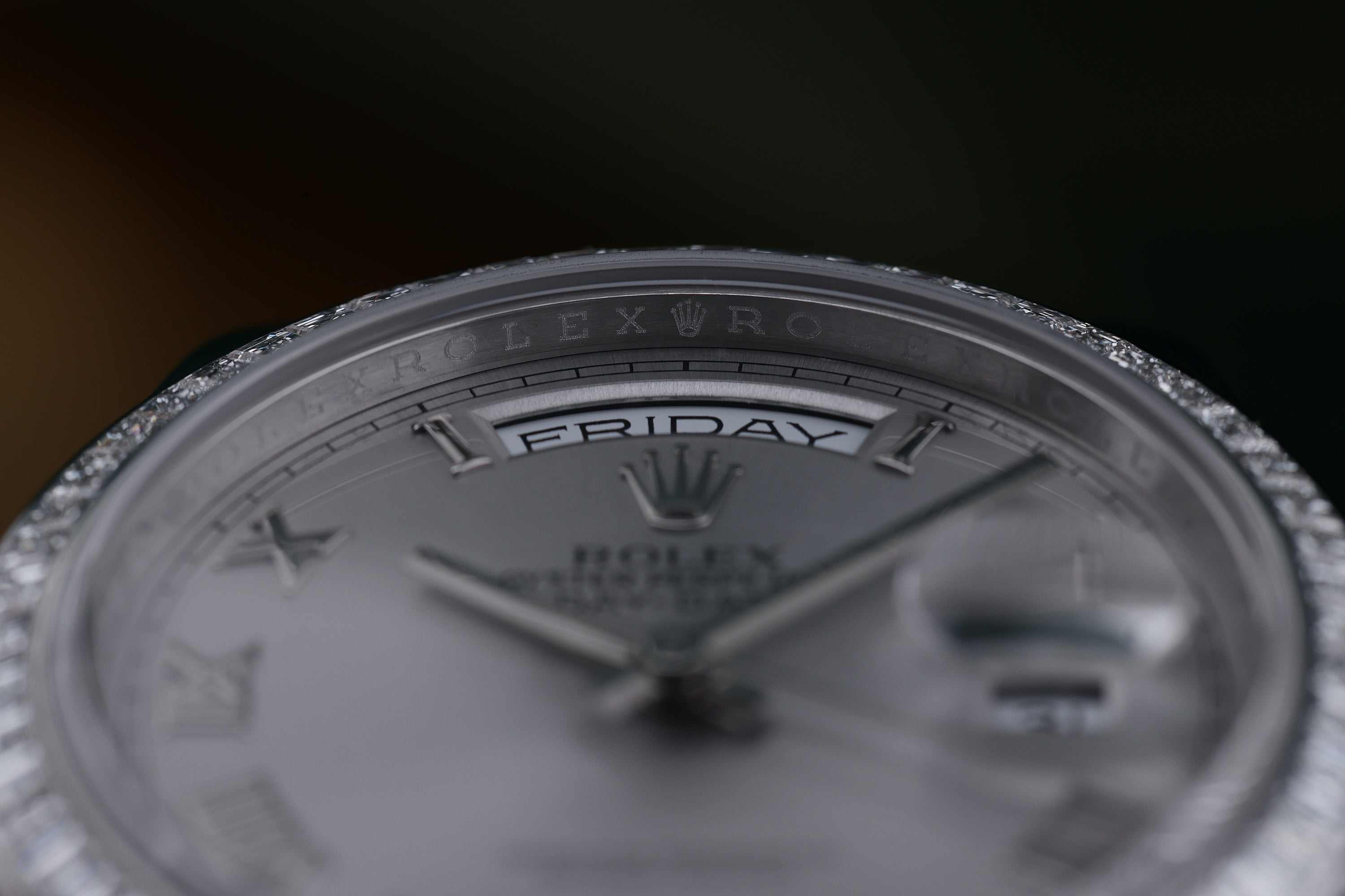 Rolex Day-Date | REF. 118399 | Baguette Diamond Bezel | 36mm | 18k White Gold | 2007-2008