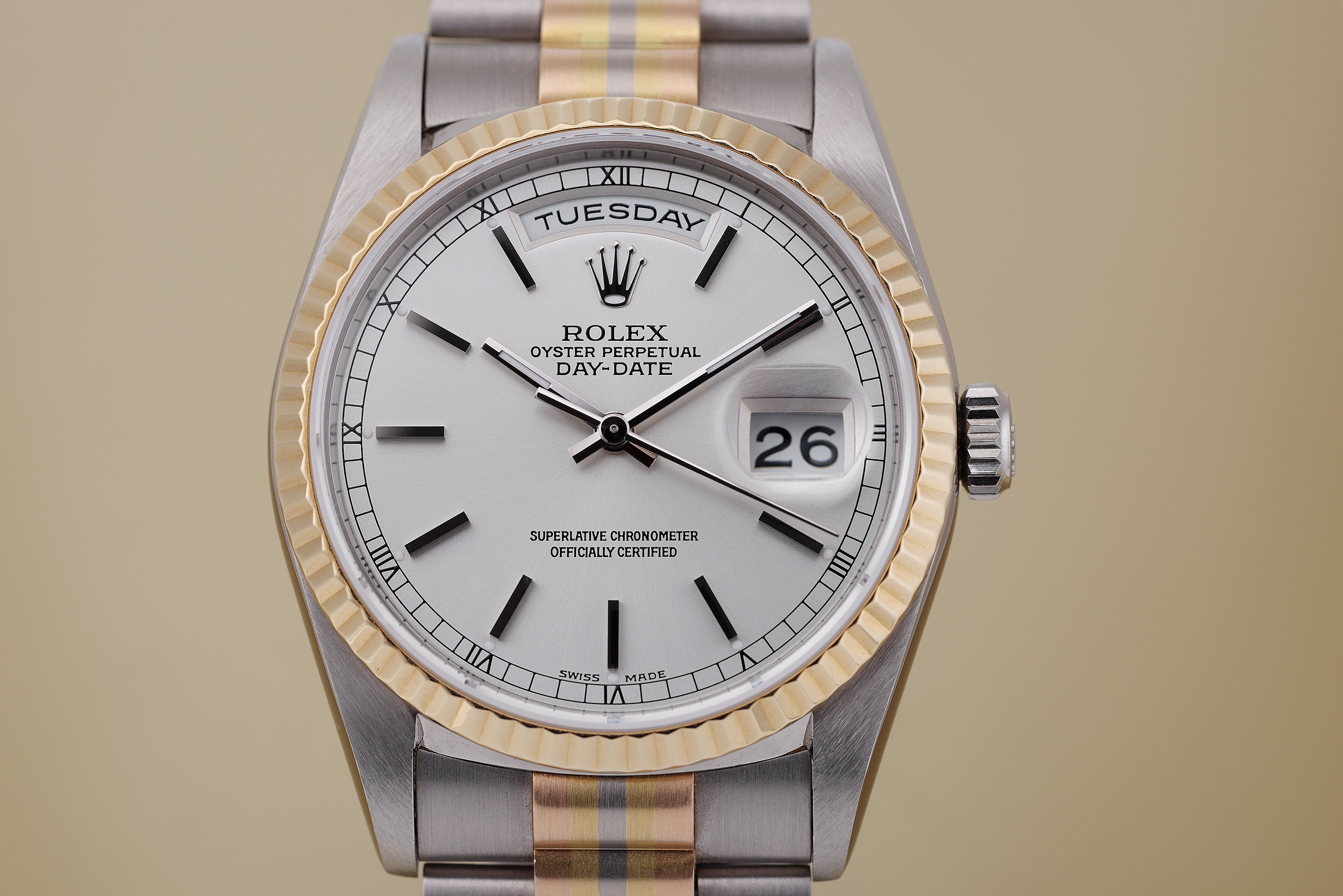 Rolex Day-Date Tridor | REF. 18239B | Silver Dial | 18k Three Colour Gold | 1995
