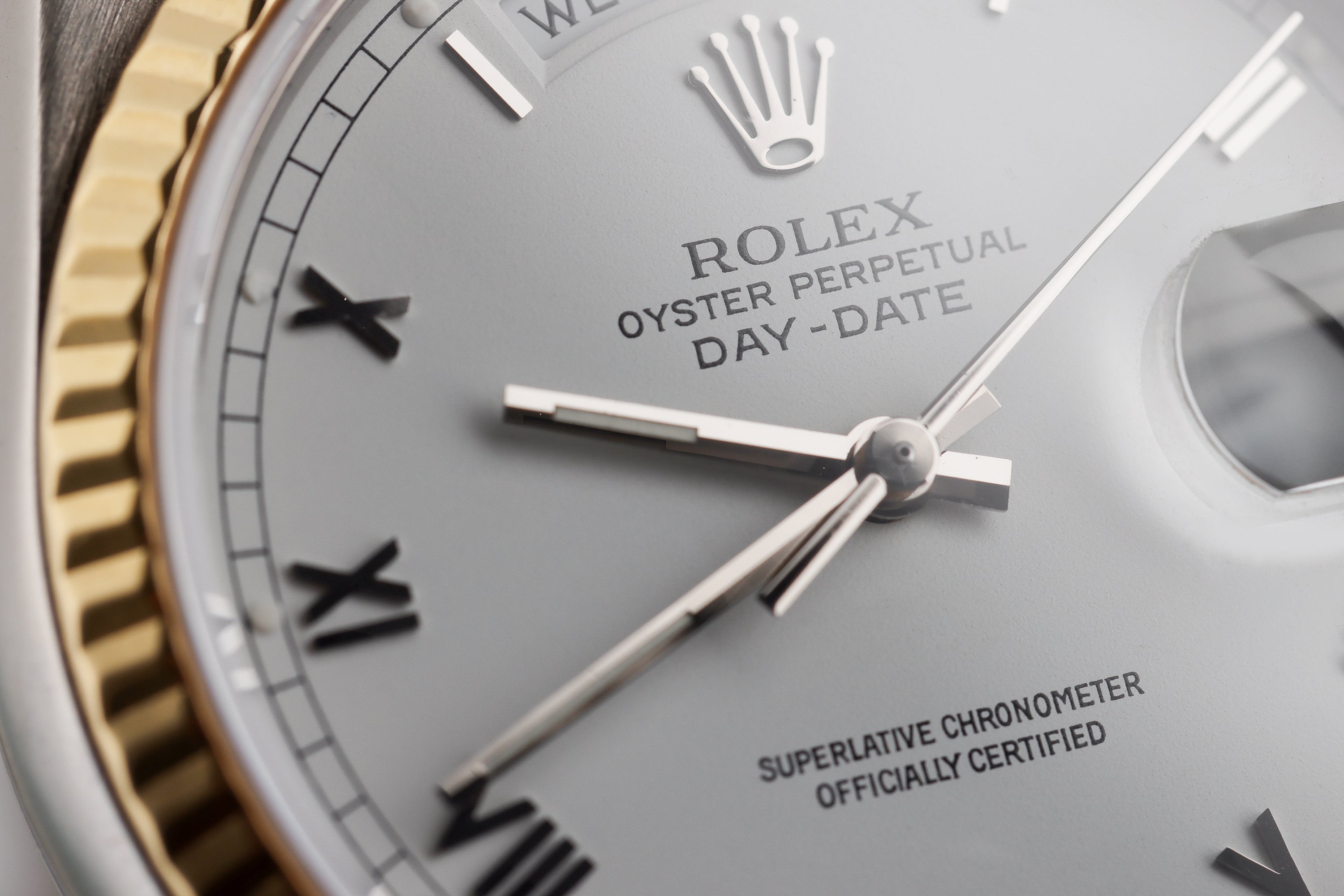 Rolex Day-Date Tridor | REF. 18239B | White Dial | 18k White, Rose & Yellow Gold | 1988