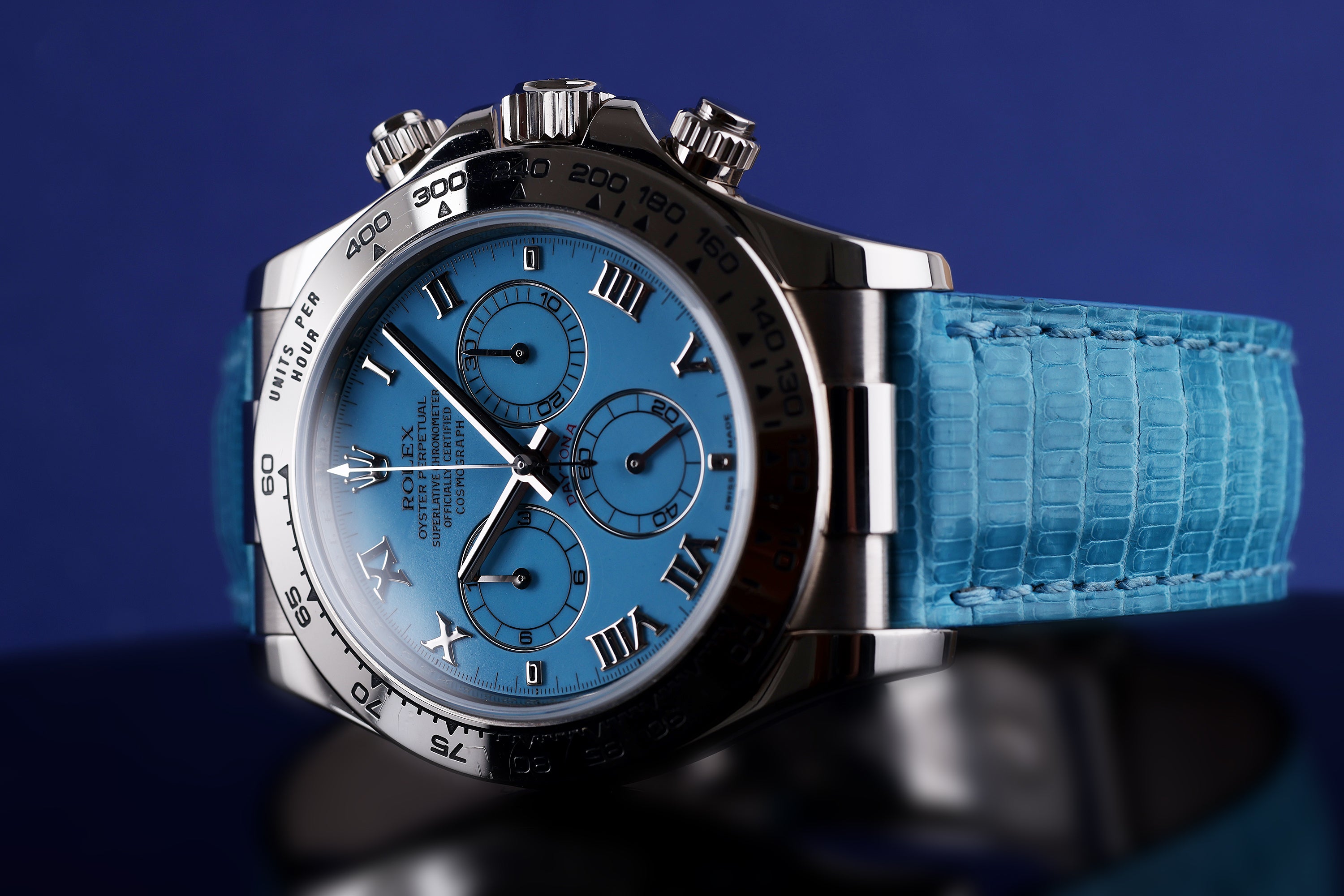 Rare Rolex Blue Beach Daytona - Asprey Engraved Caseback | REF. 116519 | 18k White Gold | Asprey Papers | 2007-2008