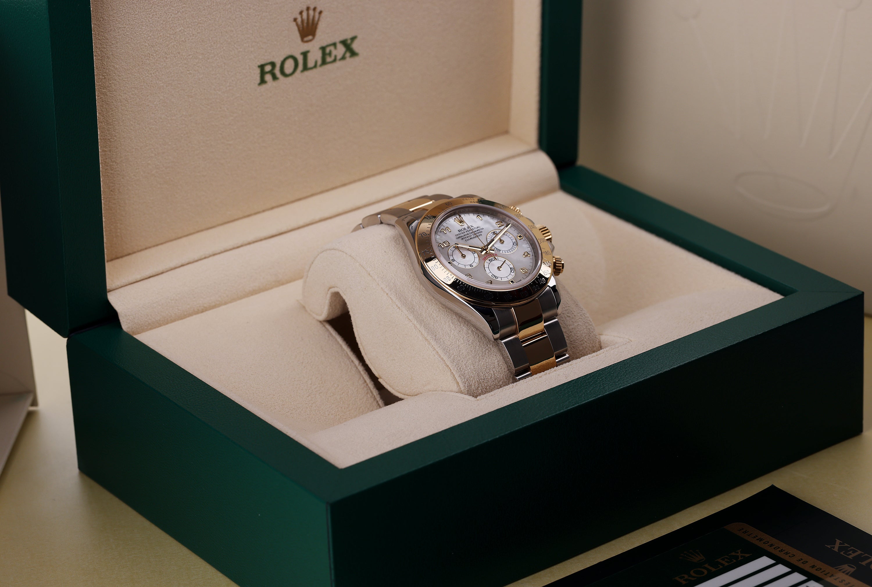 Rolex Daytona | REF. 116523 | White Mother of Pearl | Stainless Steel & 18k Yellow Gold | Box & Papers | 2011