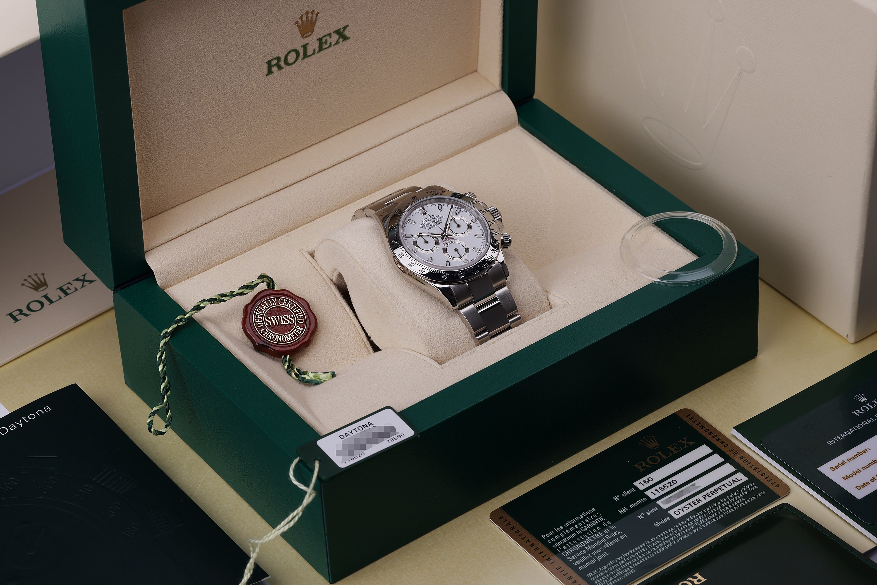 Rolex Daytona | REF. 116520 | White 'APH' Dial | Stainless Steel | Box, Papers & Service Papers | 2013