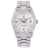 Rolex Day-Date Platinum | REF. 18346 | Silver Diamond Dial | Diamond Bezel | 1989