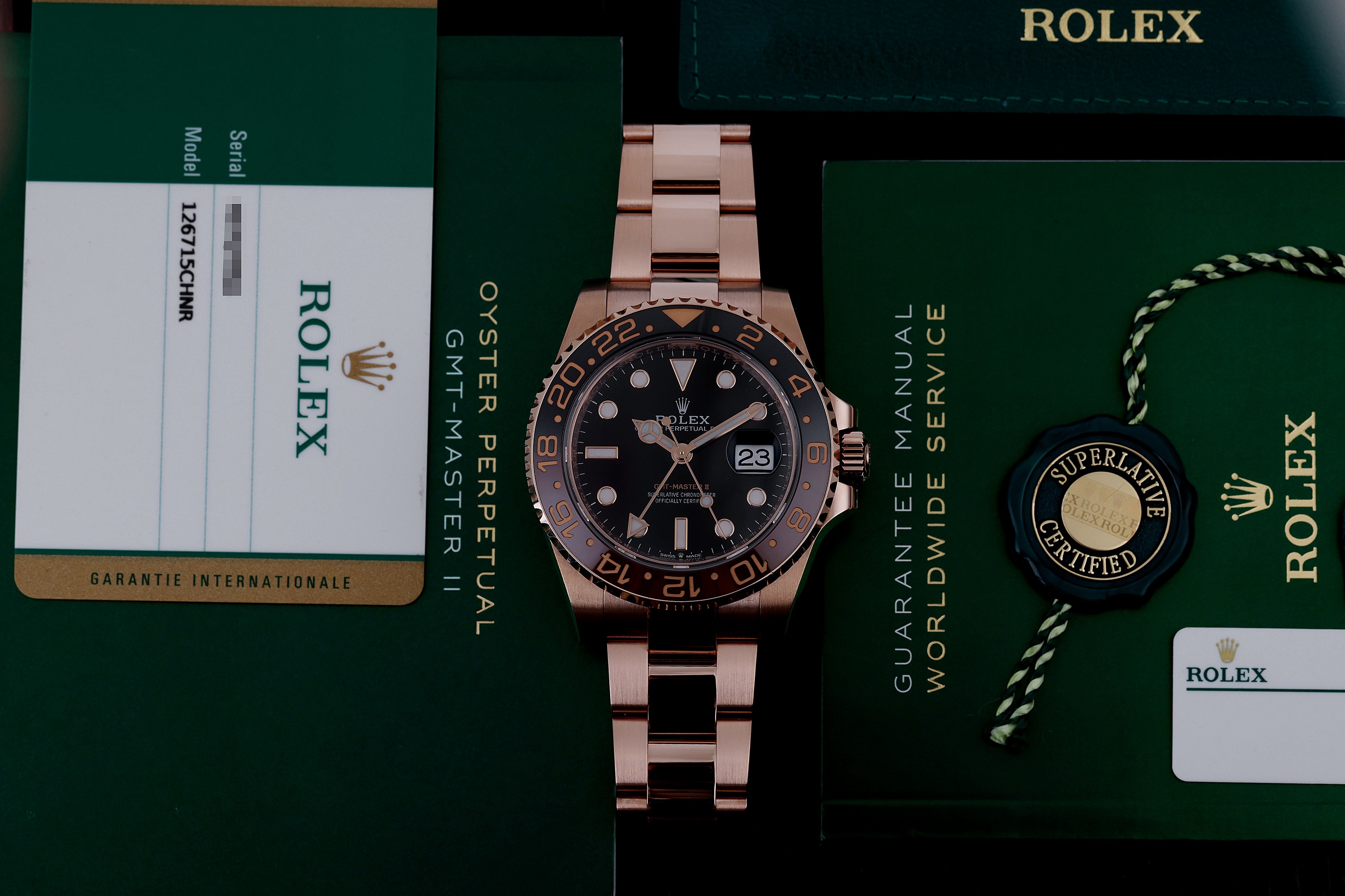 Rolex GMT-Master II Rootbeer | REF. 126715CHNR | 18k Rose Gold | 40mm | Box & Papers | 2019
