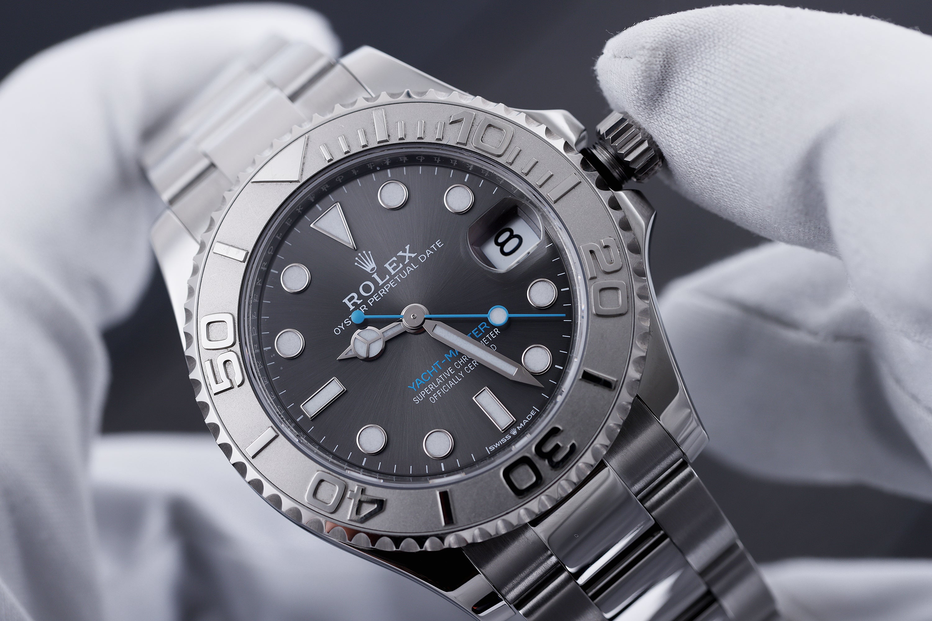 Rolex Yacht-Master 37 | REF. 268622 | Stainless Steel & Platinum | Rhoidum Dial | Box & Papers | 2022