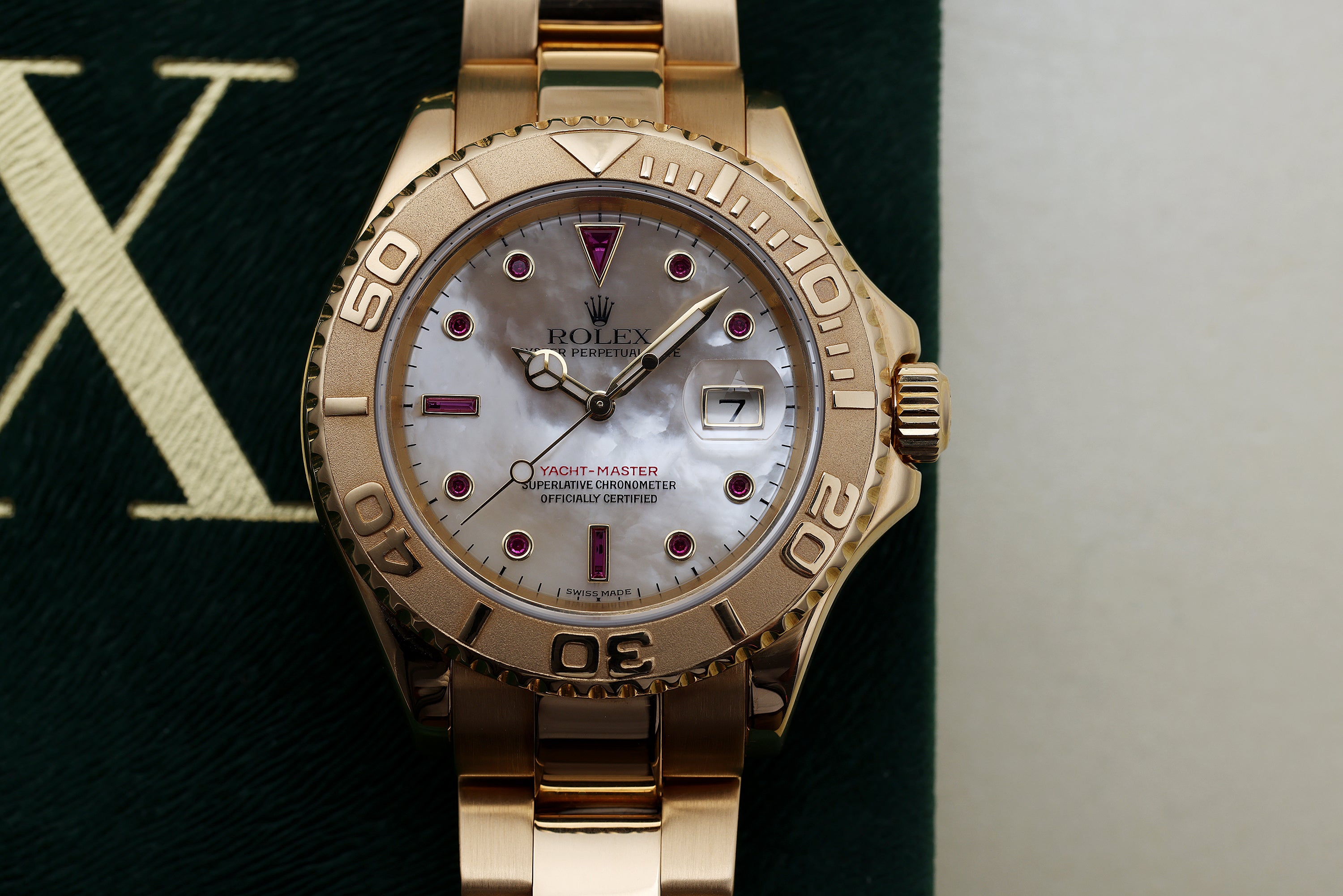 Rolex Yacht-Master | REF. 16628 | Mother of Pearl & Ruby Dial | 18k Yellow Gold | 40mm | 2002