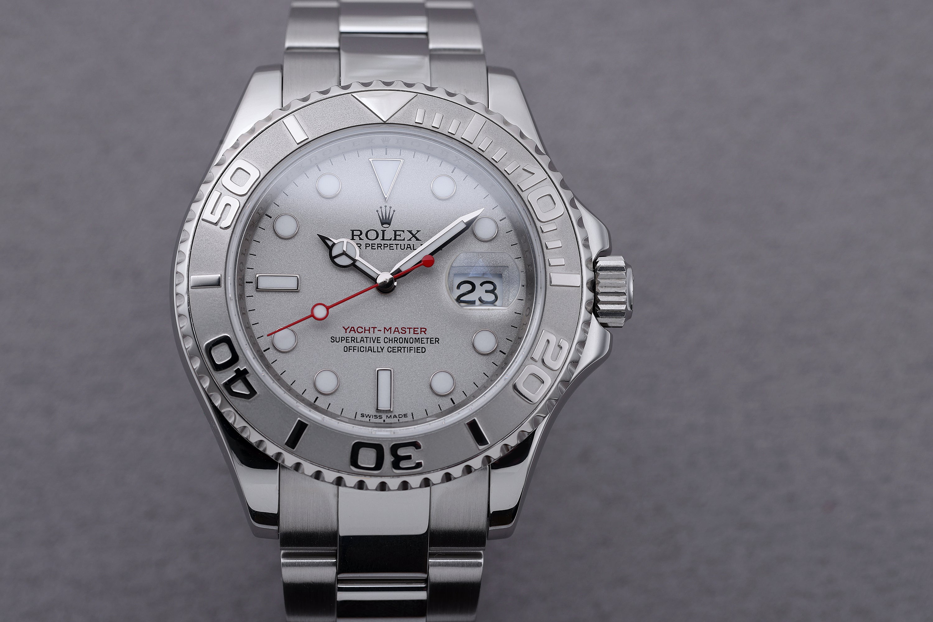 Rolex Yacht-Master 40 | REF. 16622 | Stainless Steel & Platinum | Platinum Dial | Box & Papers