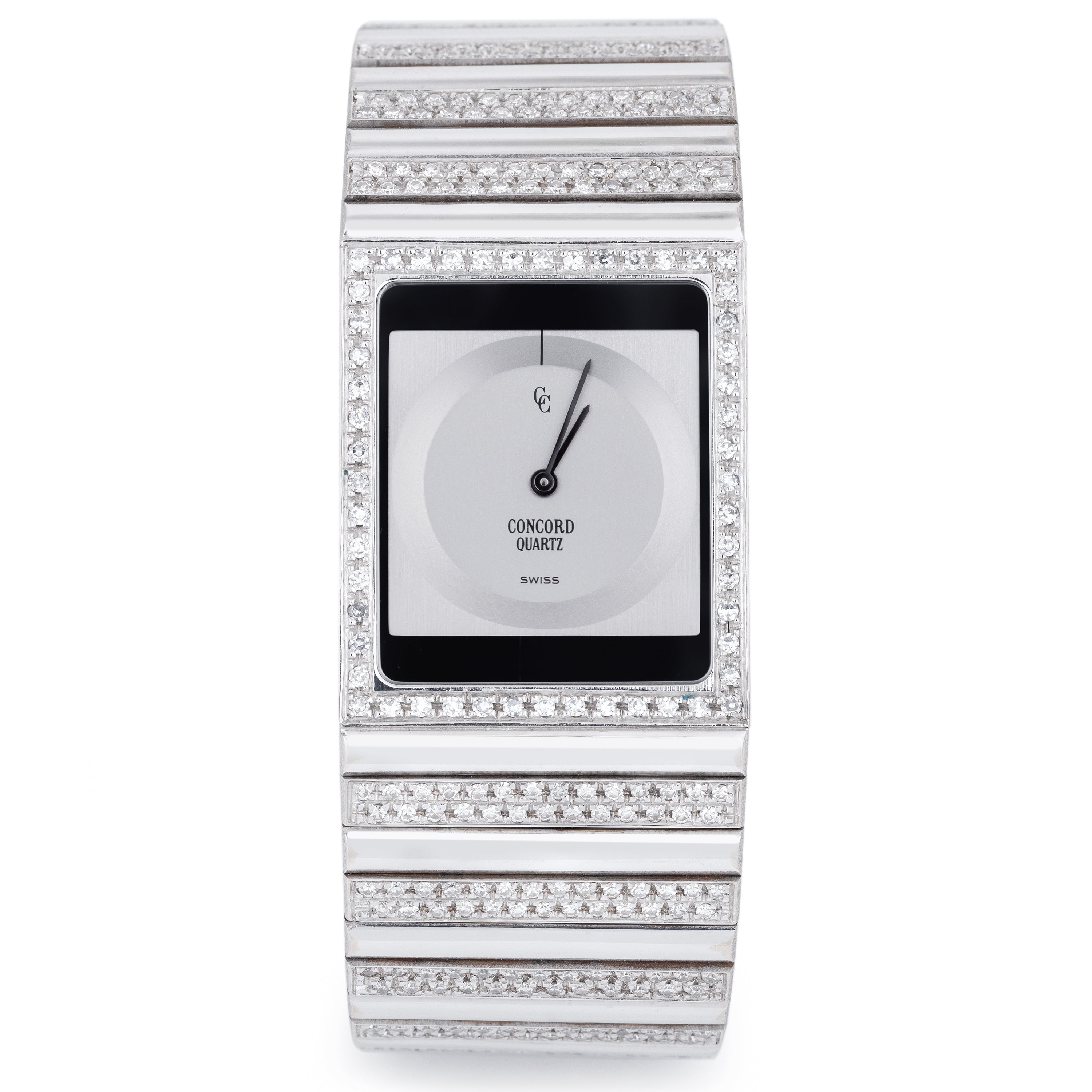Unworn 1980's Concord Delirium | REF. 61 77 615 | Pave Diamonds | Quartz | 18k White Gold | 24.5mm