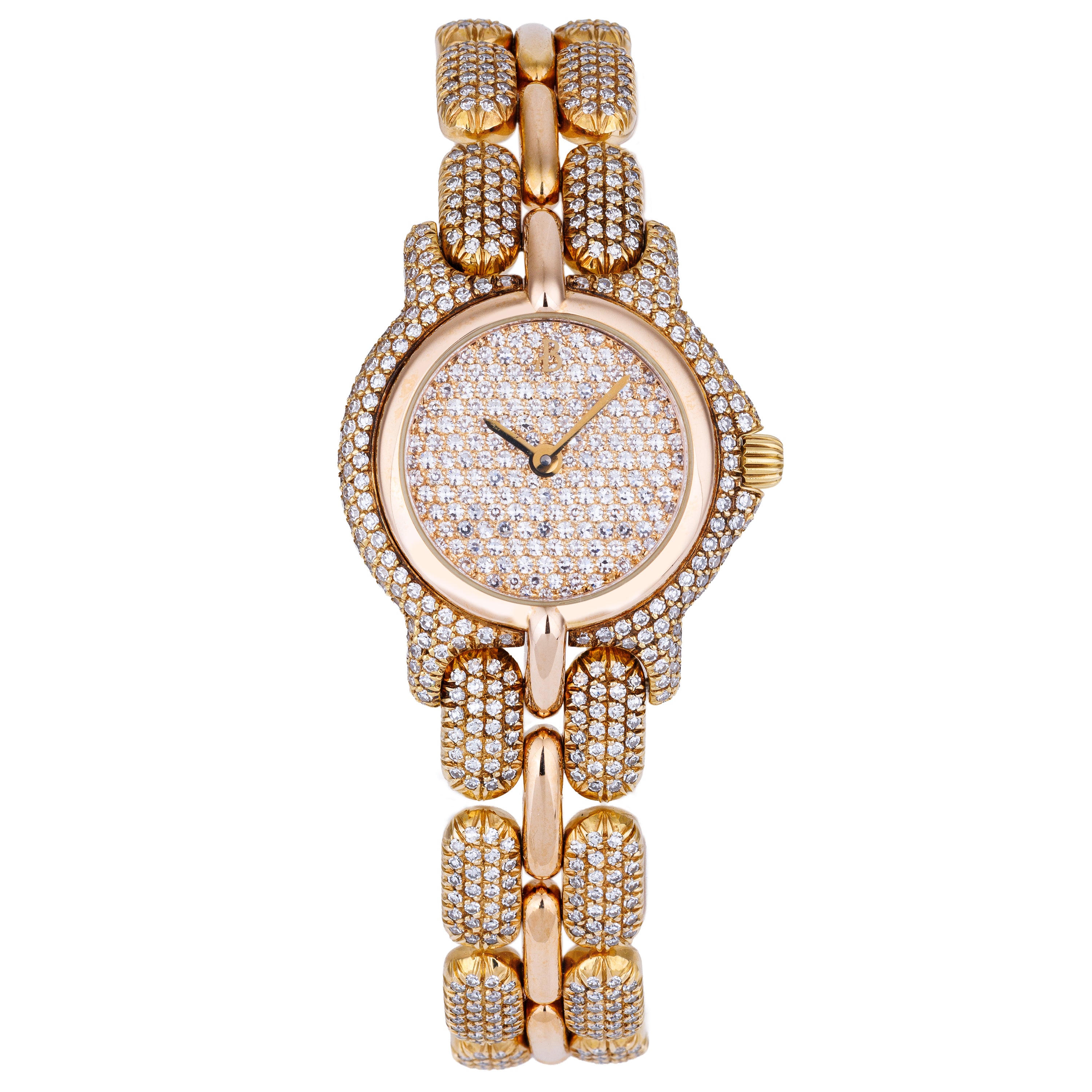 Unworn Bertolucci Pulchra Ladies Wristwatch | REF. 121.8059.68 | Pave Diamond Dial, Case & Bracelet | 18k Rose Gold | 26mm