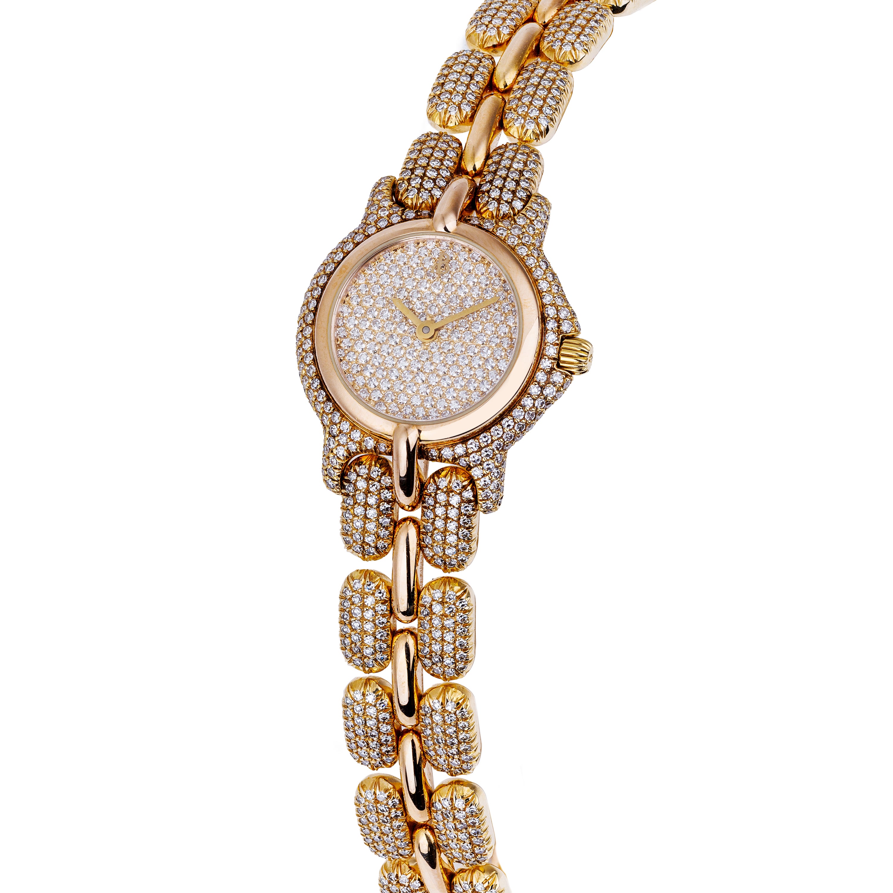 Unworn Bertolucci Pulchra Ladies Wristwatch | REF. 121.8059.68 | Pave Diamond Dial, Case & Bracelet | 18k Rose Gold | 26mm