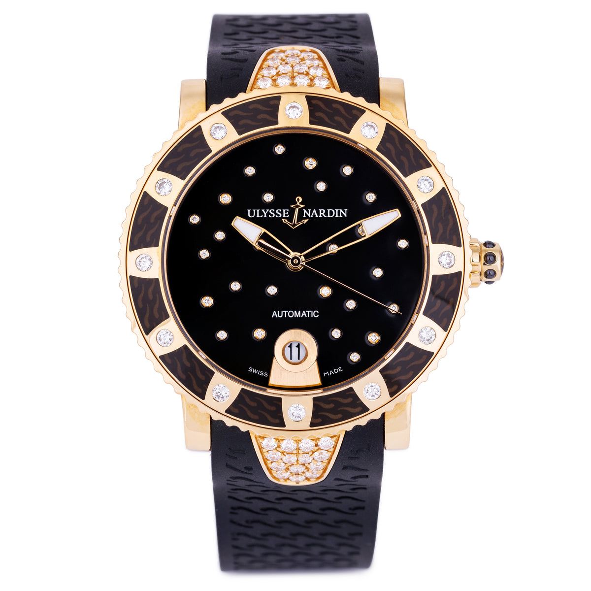 Ulysse Nardin Lady Diver Starry Night | REF. 8106-101 | 18k Yellow Gold | Black Diamond Dial, Bezel & Shoulders | 40.5mm | Papers | 2009
