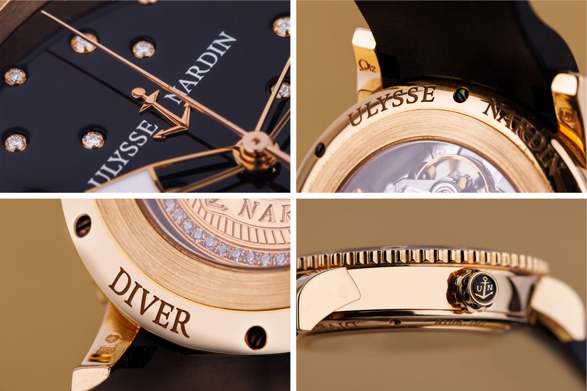 Ulysse Nardin Lady Diver Starry Night | REF. 8106-101 | 18k Yellow Gold | Black Diamond Dial, Bezel & Shoulders | 40.5mm | Papers | 2009