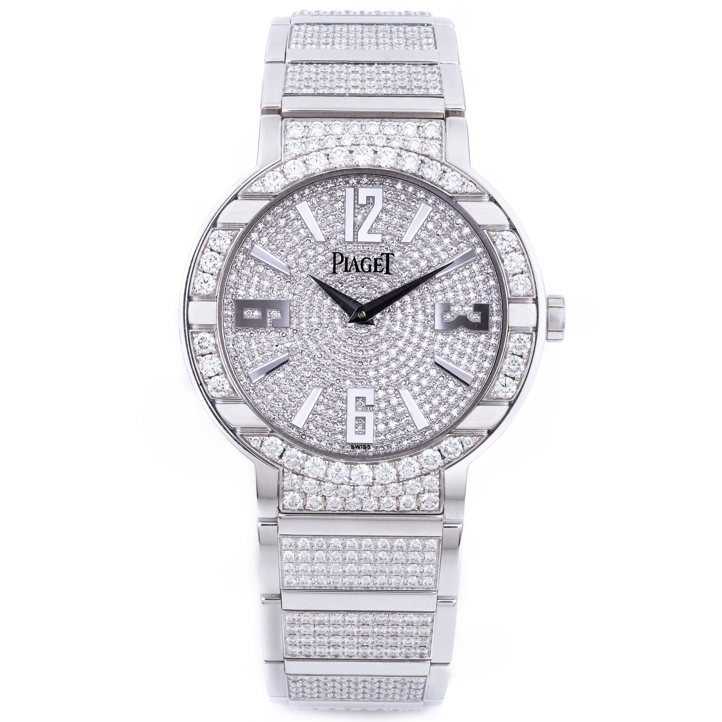 Piaget Polo Large GOA26026 18k White Gold Pave Dial & Bracelet