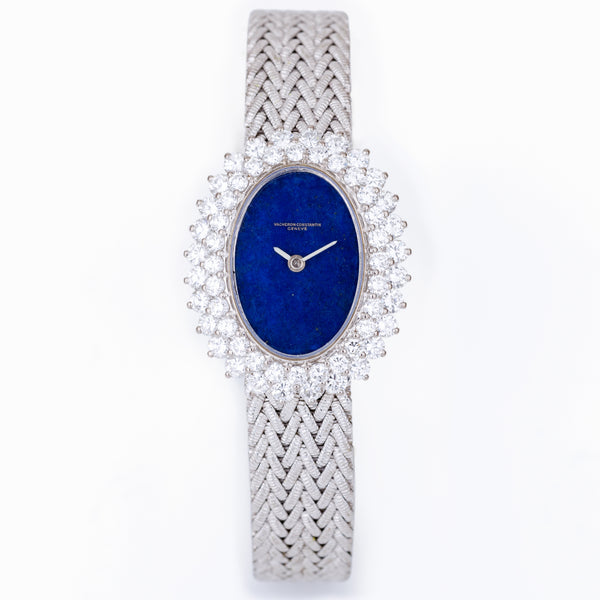 Vacheron Constantin Ladies Vintage Watch | Lapis Lazuli Dial | Double Row Diamond Bezel | 22mm | 18k White Gold | Circa 1980's