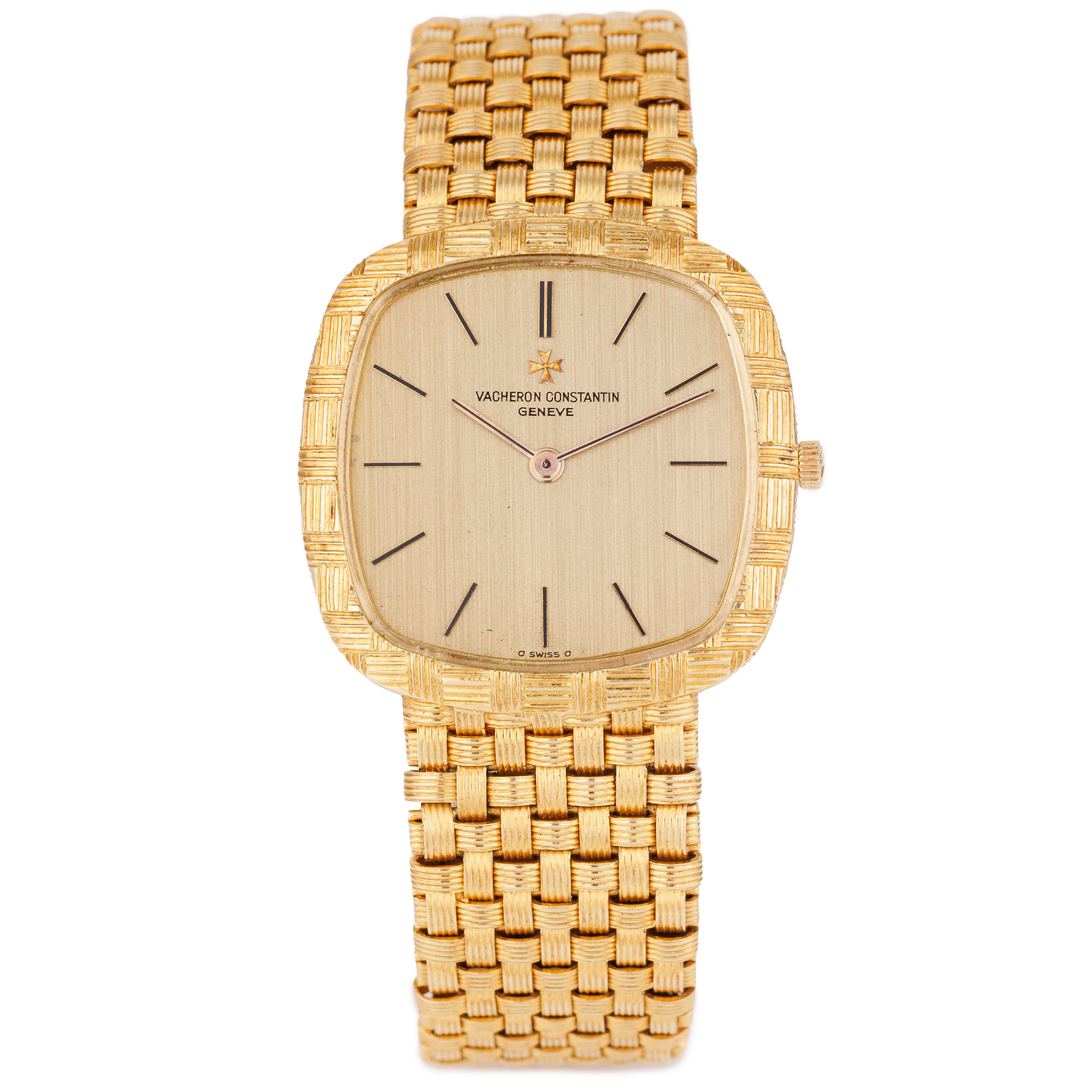 Vacheron Constantin 1980's Vintage Wristwatch | 18k Yellow Gold | 30mm | Woven Bracelet
