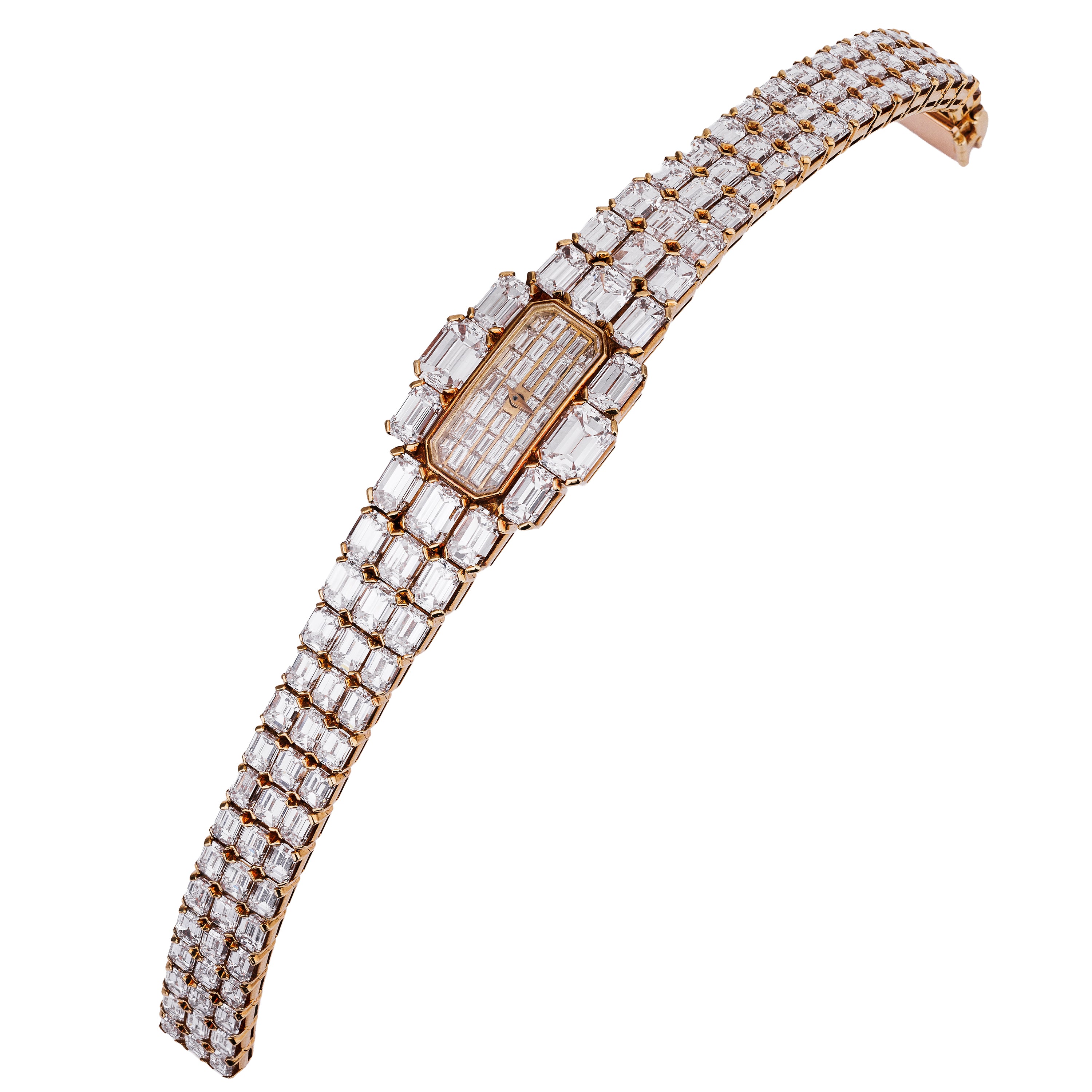 Rare Vacheron Constantin Lady Kalla | REF. 17701 | Pavé Emerald & Baguette Diamonds | 18k Yellow Gold | 19.5mm | 1980's