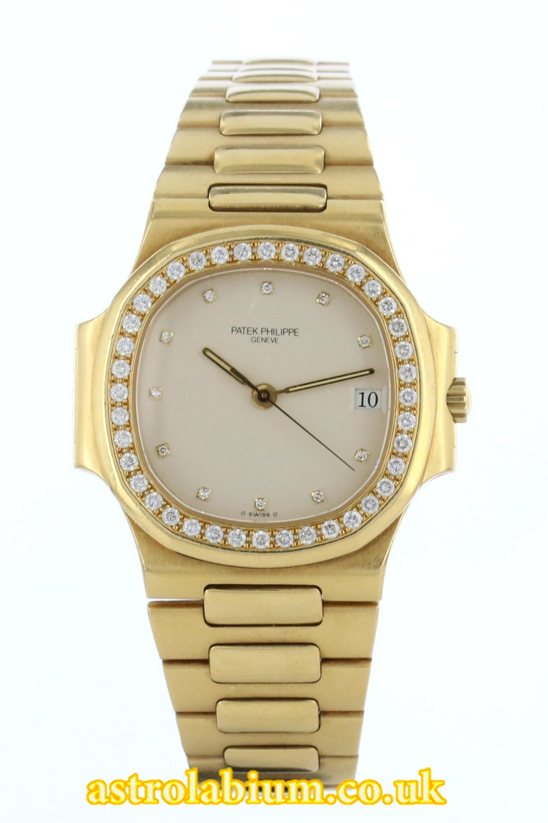 Patek Philippe Nautilus Diamond Dial&Bezel 18K – Watch Collectors