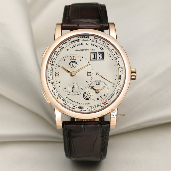 A Lange Sohne Time Zone 1 18K Rose Gold Second Hand Watch Collectors 1