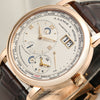 A Lange Sohne Time Zone 1 18K Rose Gold Second Hand Watch Collectors 4