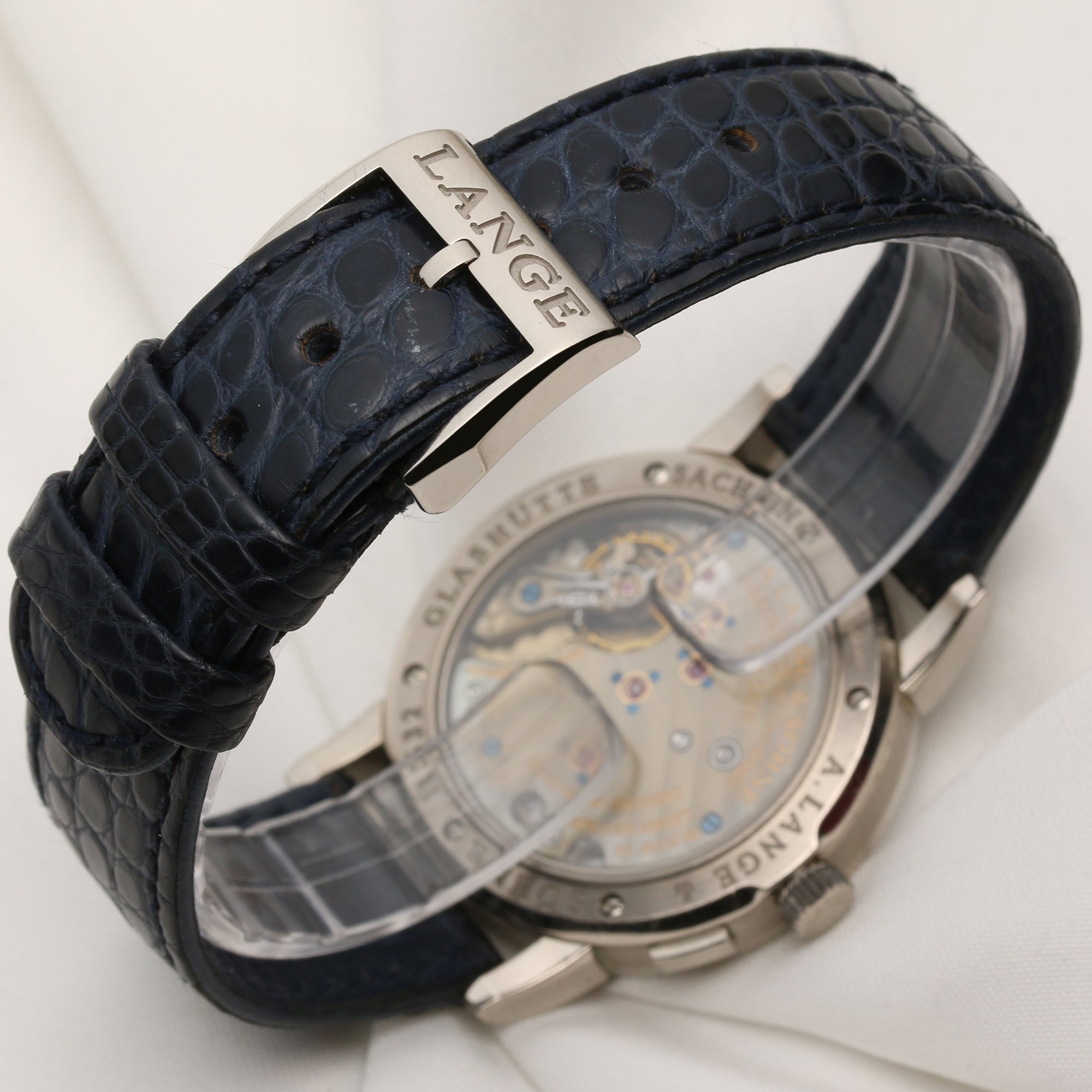 A. Lange & Söhne Pave Diamond & Sapphire 18K White Gold Second Hand Watch Collectors 6