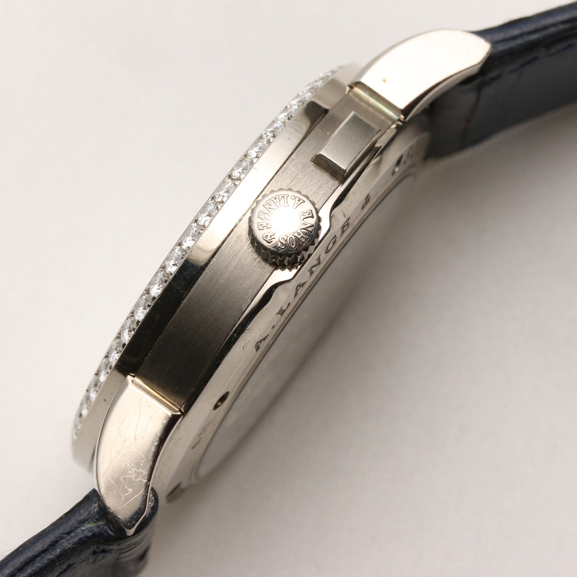 A. Lange & Söhne Pave Diamond & Sapphire 18K White Gold Second Hand Watch Collectors 8