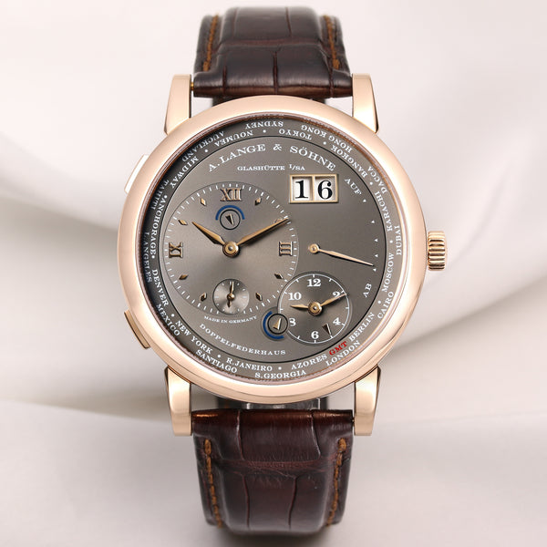 A. Lange & Söhne Lange 1 Time Zone 116.033 18K Rose Gold Second Hand Watch Collectors 1