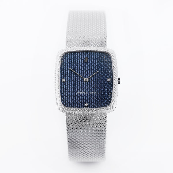 Audemars Piguet 1970s Gents Wristwatch | 18k White Gold | Blue Pattern Dial & Diamond Hours