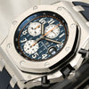 Audemars Piguet Royal Oak Offshore Chronograph Stainless Steel Blue Second Hand Watch Collectors 4