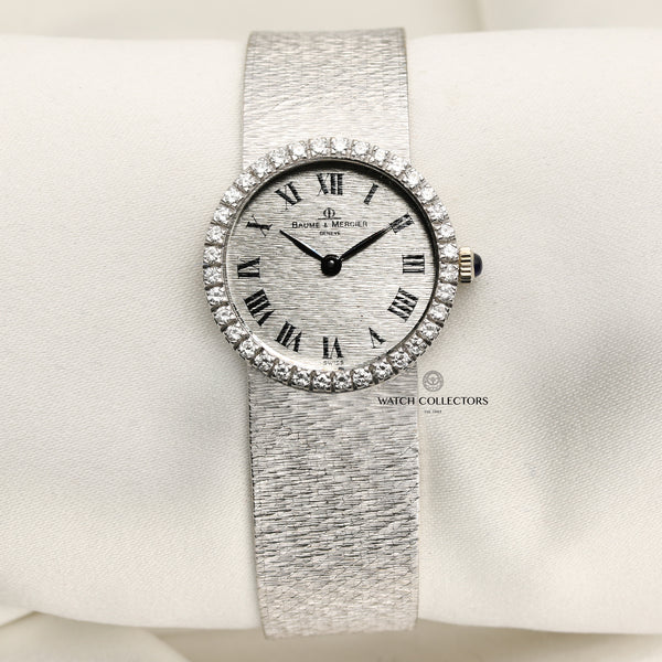 Baume & Mercier 18K White Gold Diamond Bezel Second Hand Watch Collectors 1