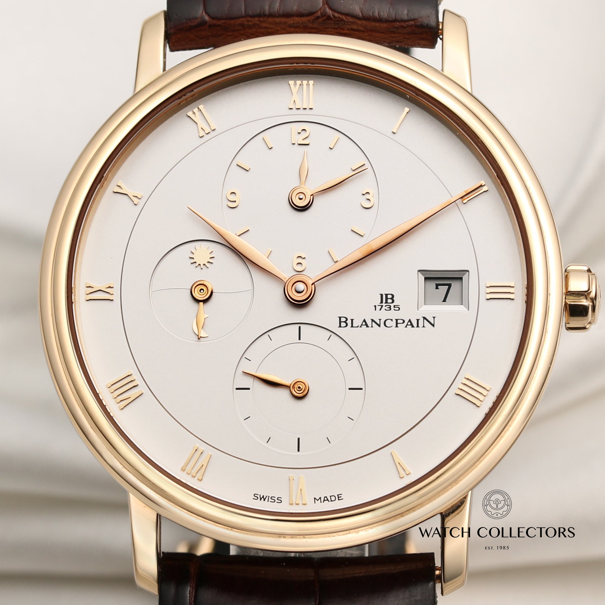 Blancpain Villeret Dual Time 18k Rose Gold Watch Collectors