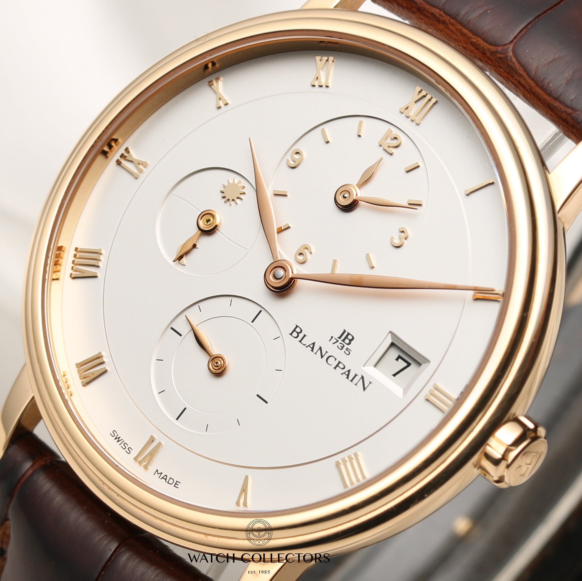 Blancpain Villeret Dual Time 18k Rose Gold Watch Collectors