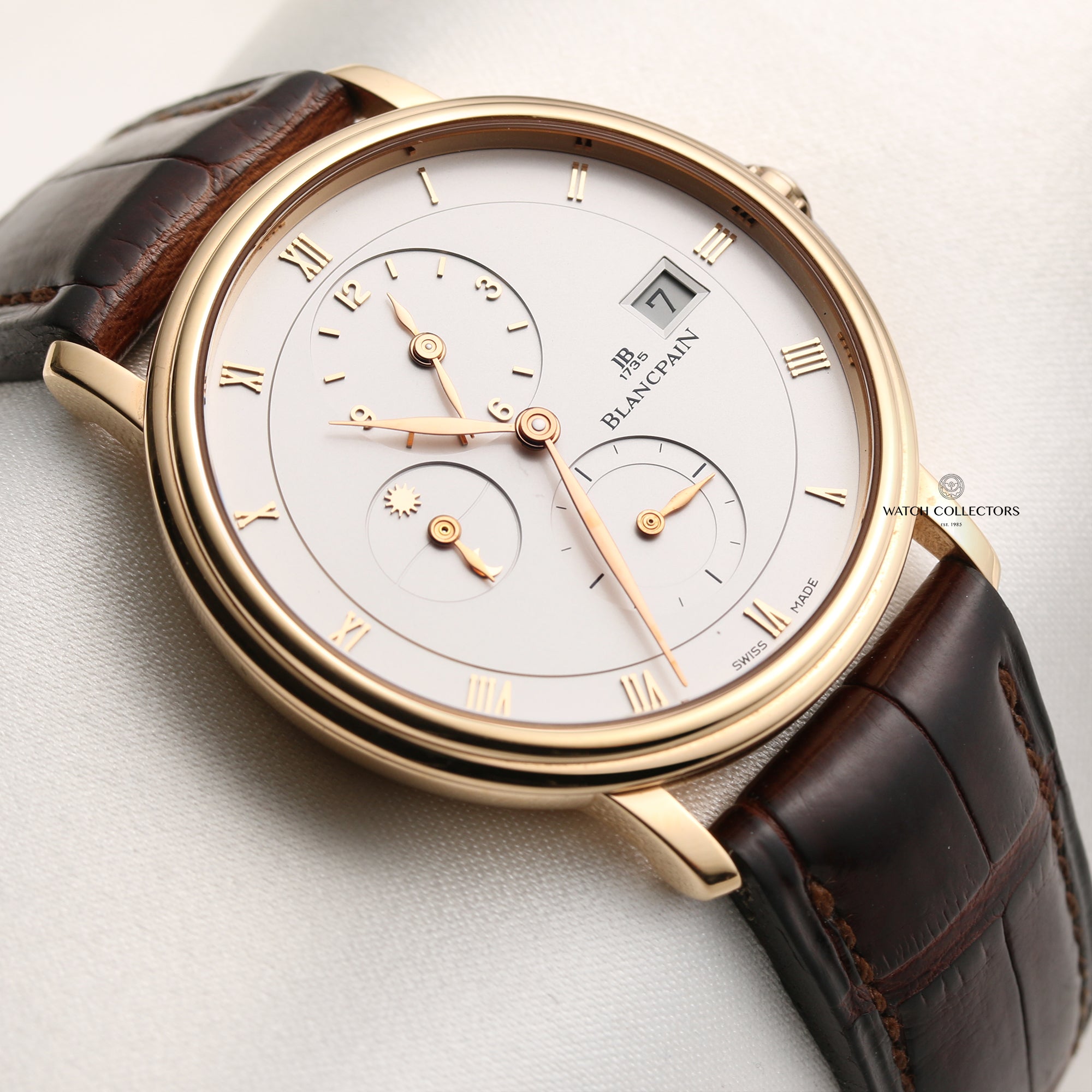 Blancpain Villeret Dual Time 18k Rose Gold Watch Collectors