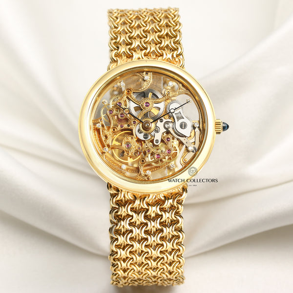 Breguet 18K Yellow Gold Skeleton Diamond Dial Second Hand Watch Collectors 1