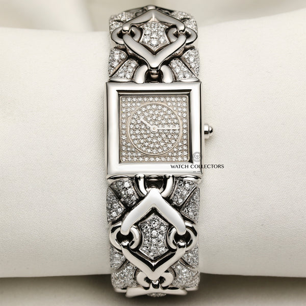 Bvlgari 18K White Gold Pave Second Hand Watch Collectors 1