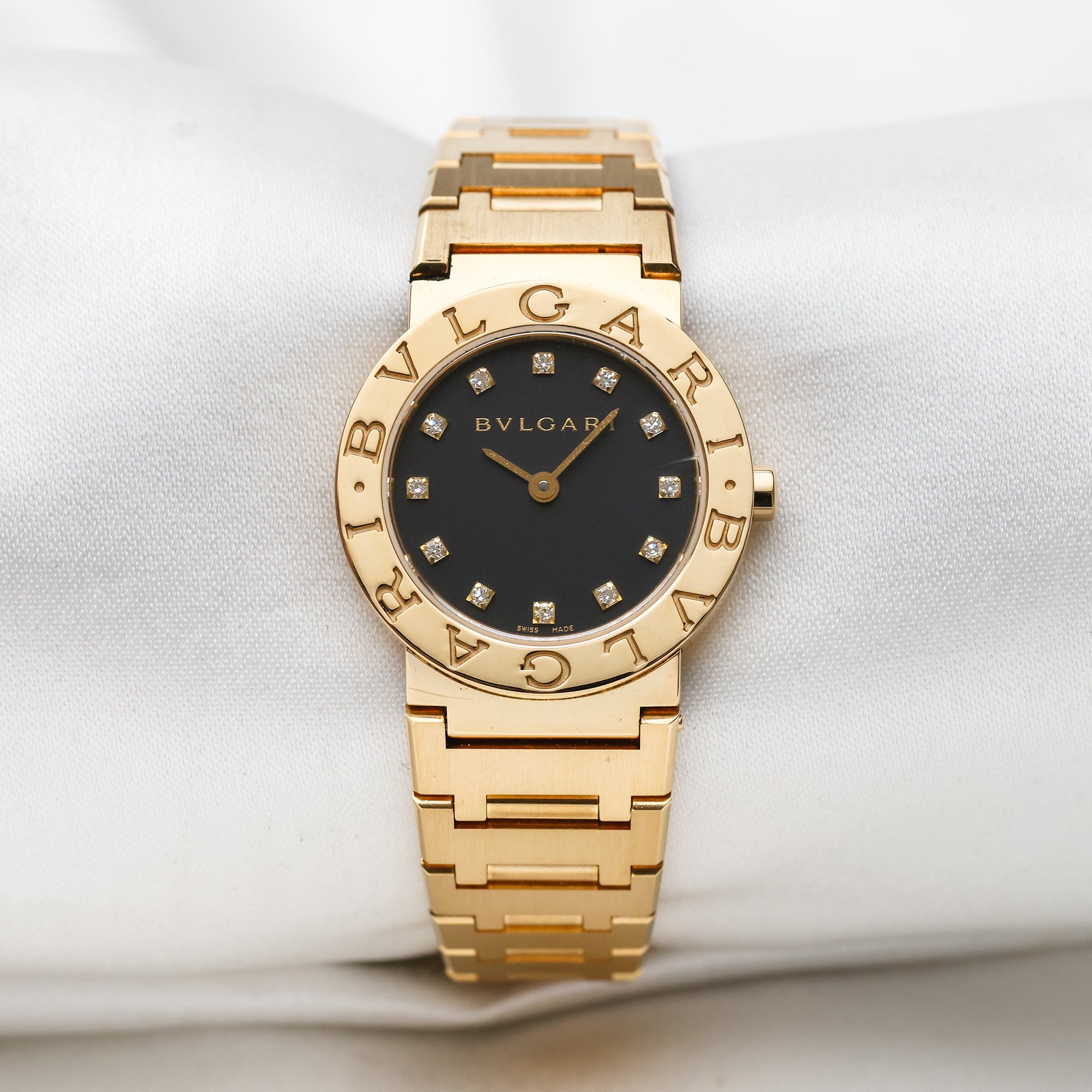 Bvlgari 18K Yellow Gold Diamond Dial Second Hand Watch Collectors 1