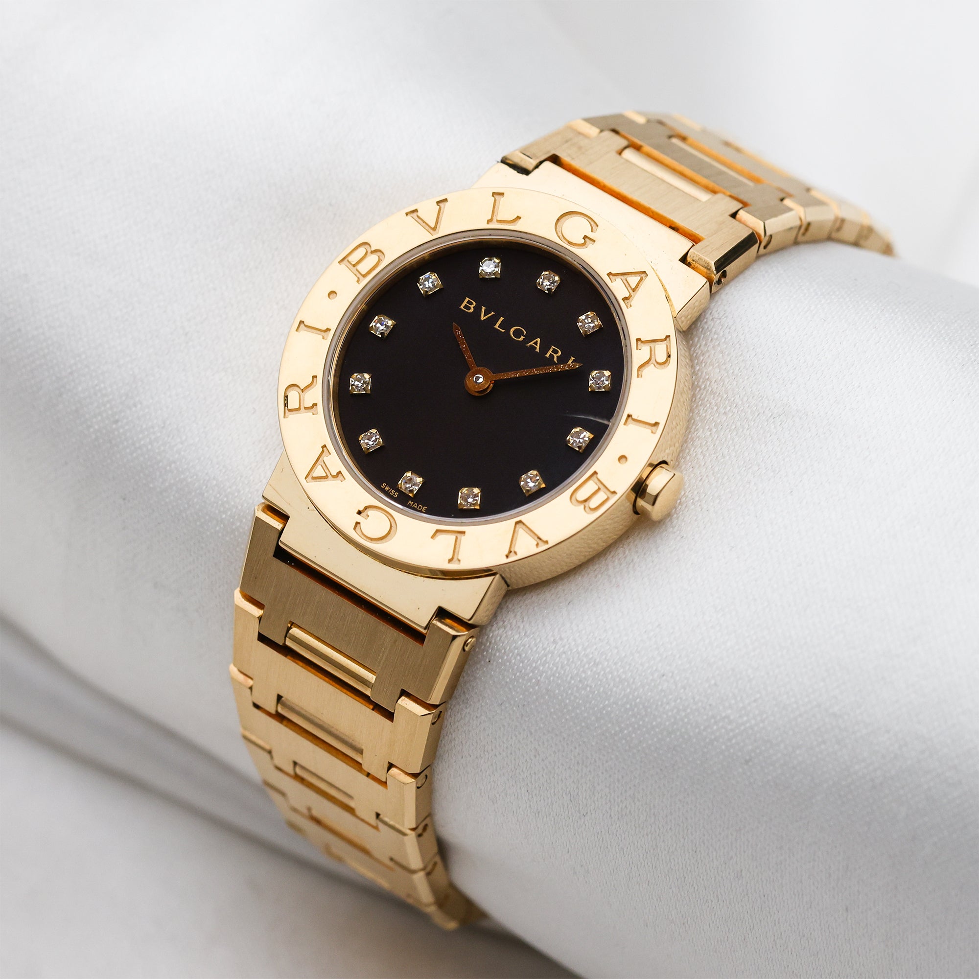 Bvlgari 18K Yellow Gold Diamond Dial Second Hand Watch Collectors 3