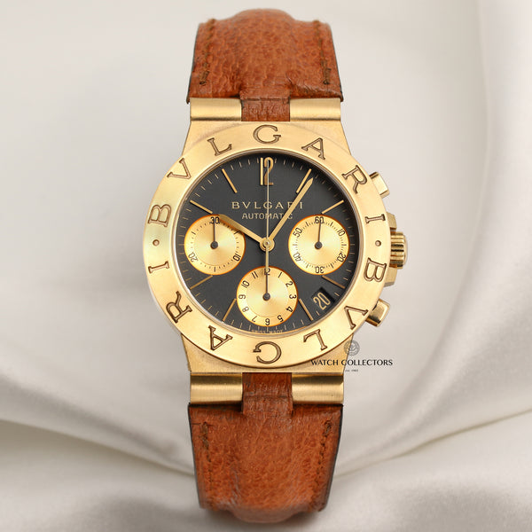 Bvlgari Diagono 18K Yellow Gold Second Hand Watch Collectors 1