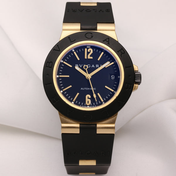 Bvlgari Diagono AL38GVD 18K Yellow Gold Second Hand Watch Collectors 1
