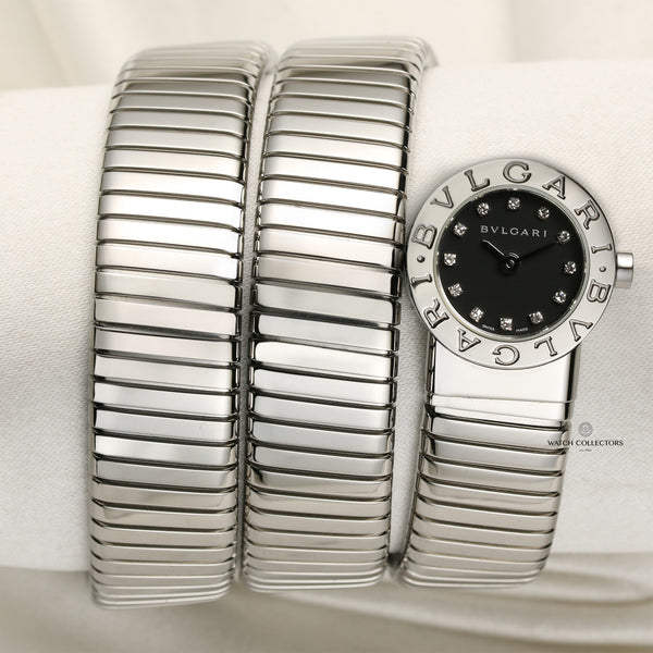 Bvlgari Stainless Steel Diamond Second Hand Watch Collectors 1