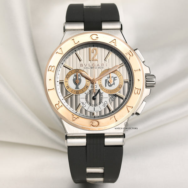 Bvlgari Steel & Rose Gold Second Hand Watch Collectors 1